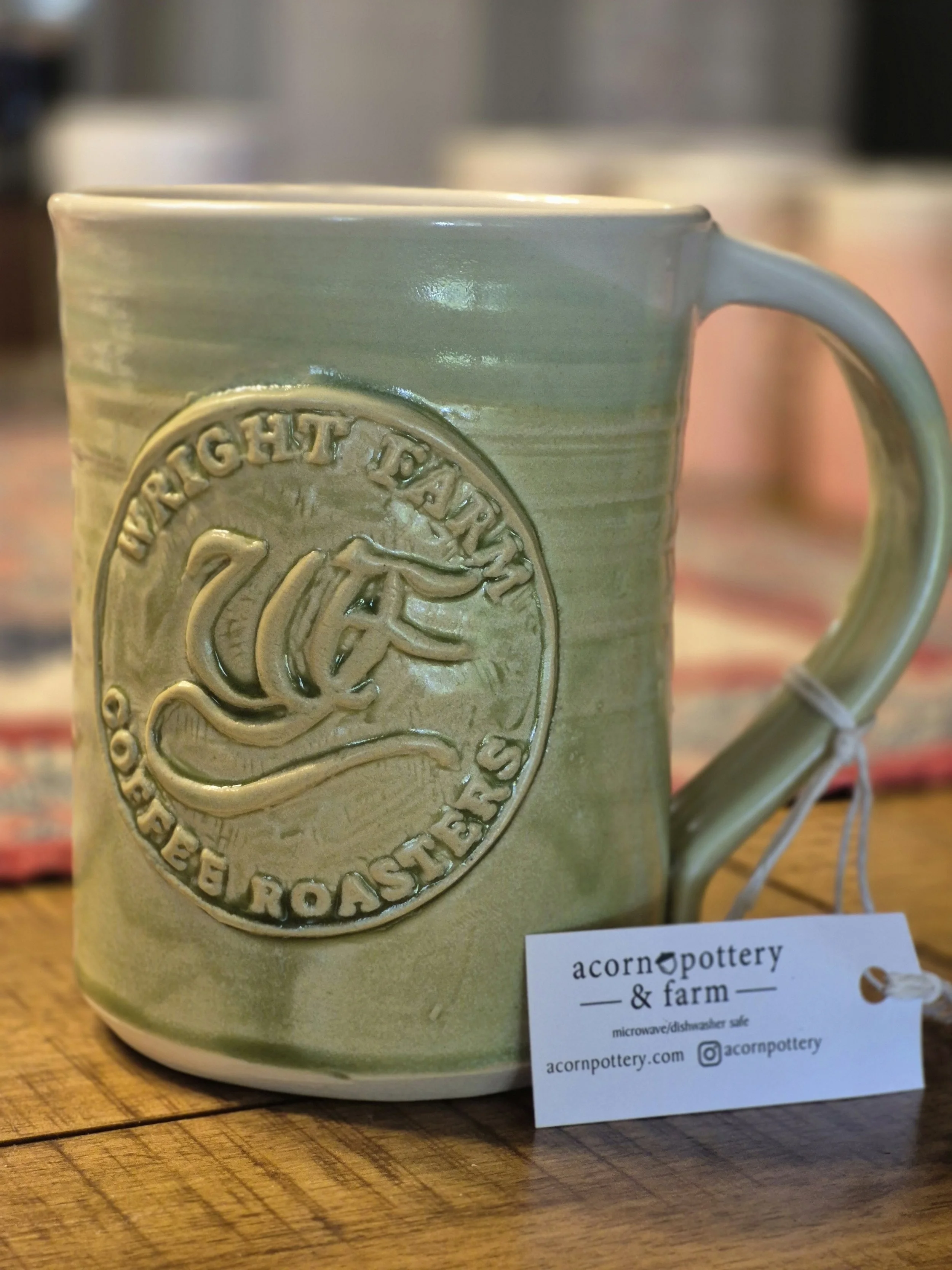 Green Mug on White Clay