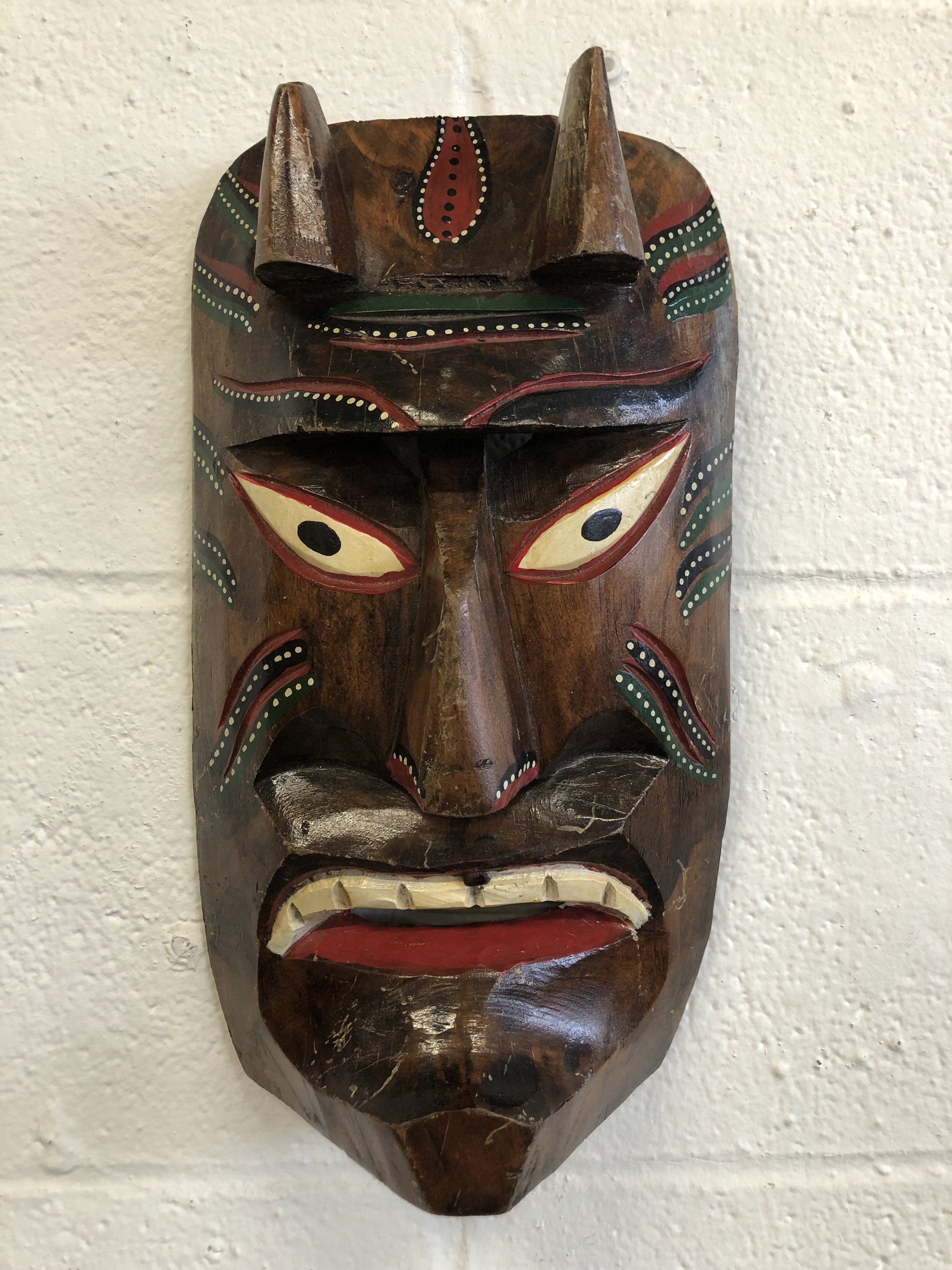 Asian Mask with Horns