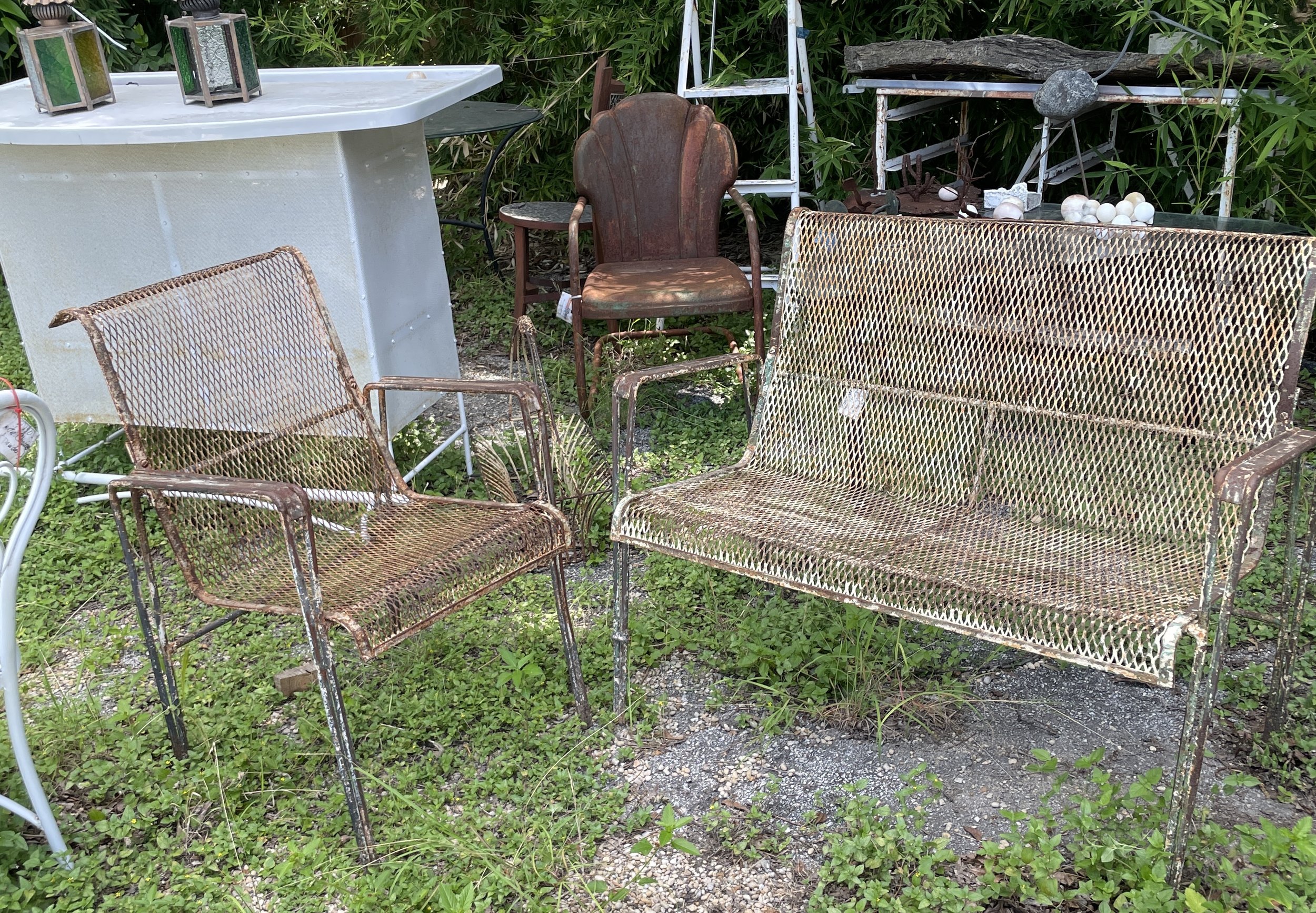 1950’s Metal Loveseat and Chair