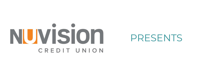Nuvision Credit Union presents logo with 'Nuvision' in large gray and orange letters and 'presents' in small teal letters.