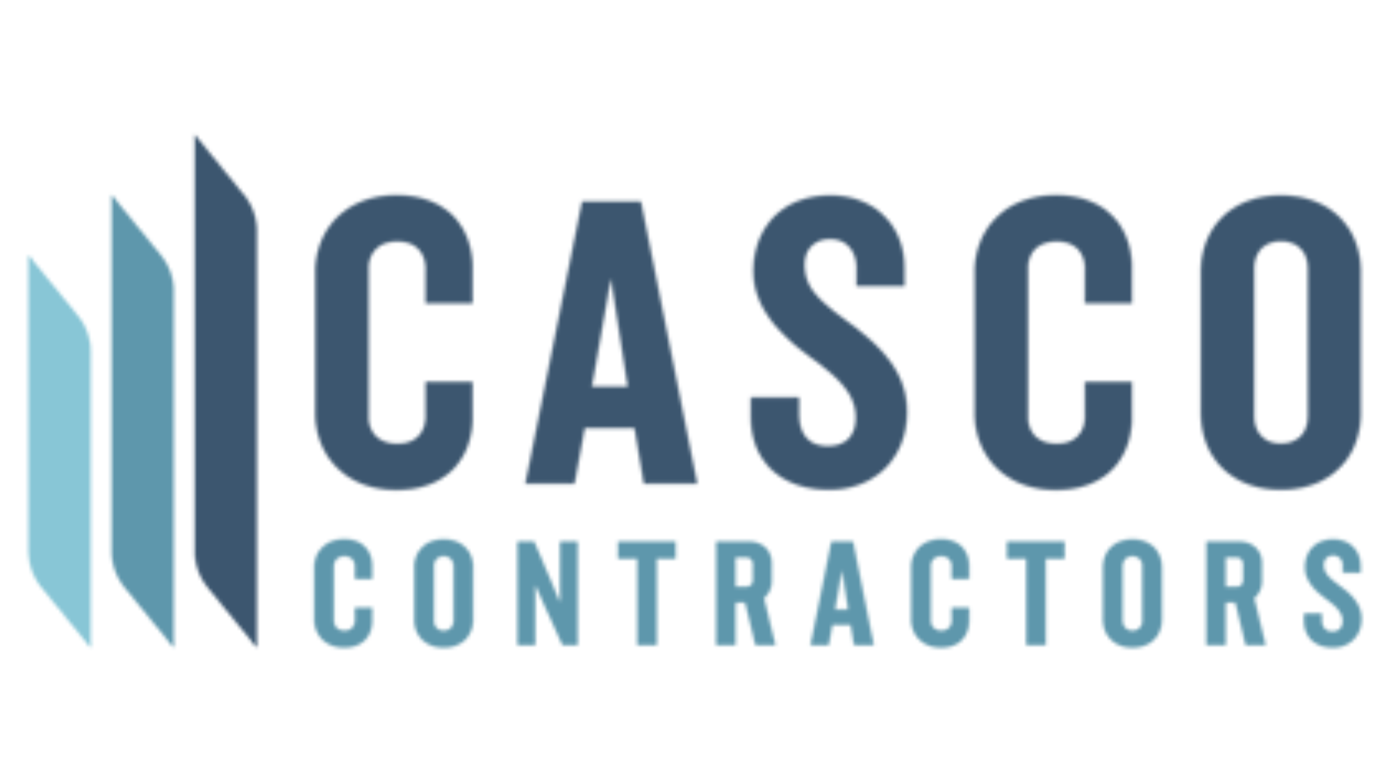 Logo for Iceasco Contractors featuring stylized blue geometric shapes resembling ice shards and the company name in bold navy and light blue lettering.