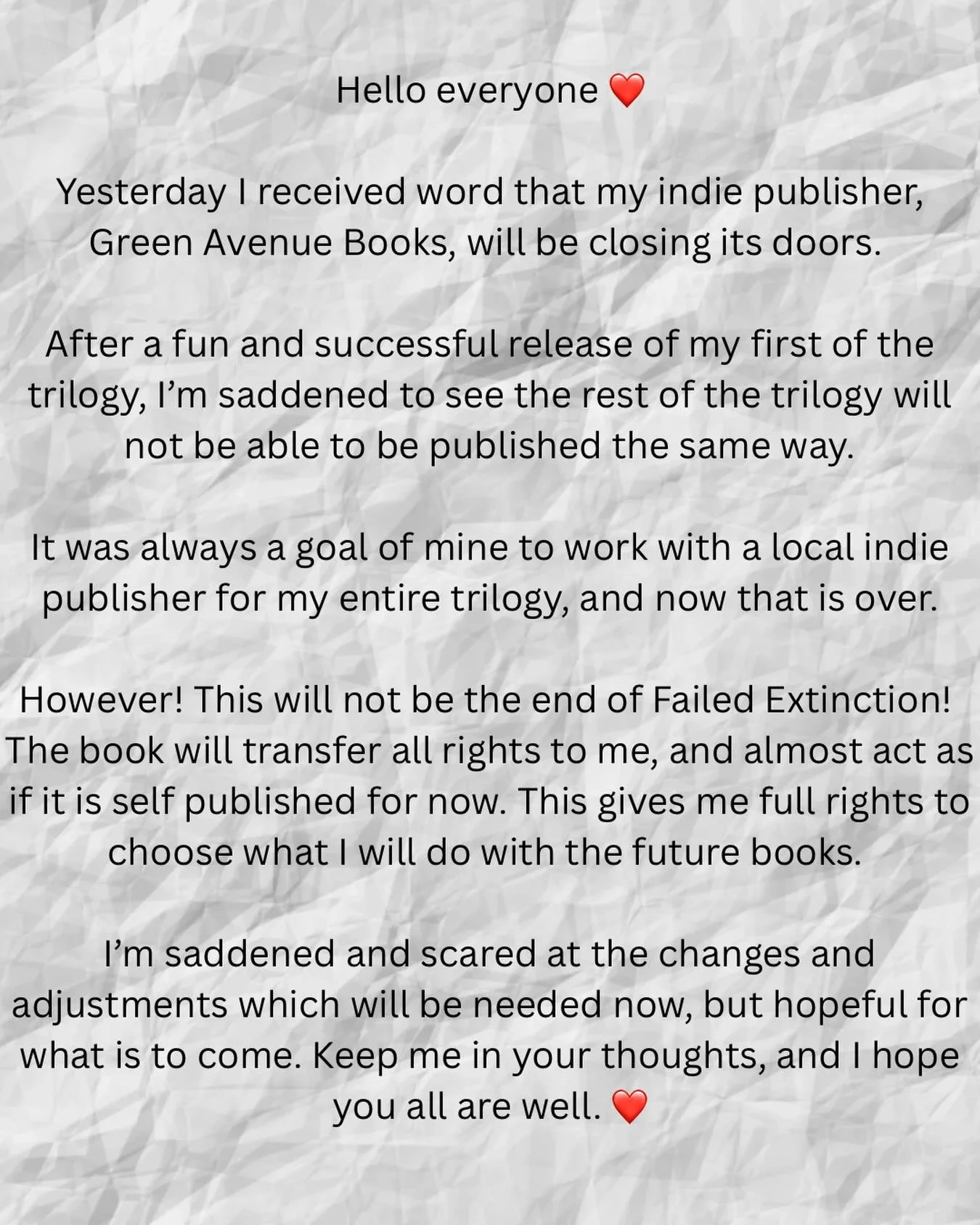 Indie publishing is great, until it isn&rsquo;t.. I&rsquo;m saddened and scared at all what has to happen now, but I will persevere. Any best wishes would be appreciated at this time ❤️ #indiepublishing #debutnovel #author #writer #bookstagram