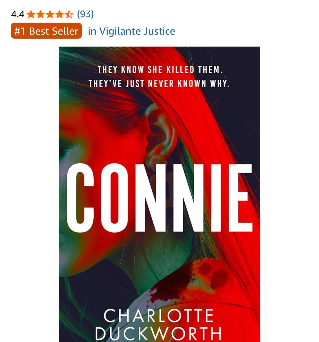 Three weeks now as the number 1 bestseller in Vigilante Justice 😆 🥳  I think Connie herself would be proud. Thank you to everyone who&rsquo;s been reading and also how lovely is this review - made my day ❤️