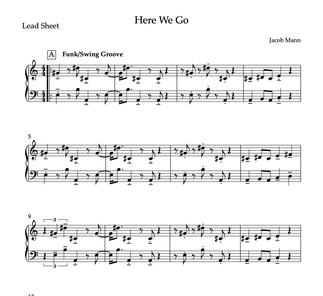 Here We Go - Lead Sheet