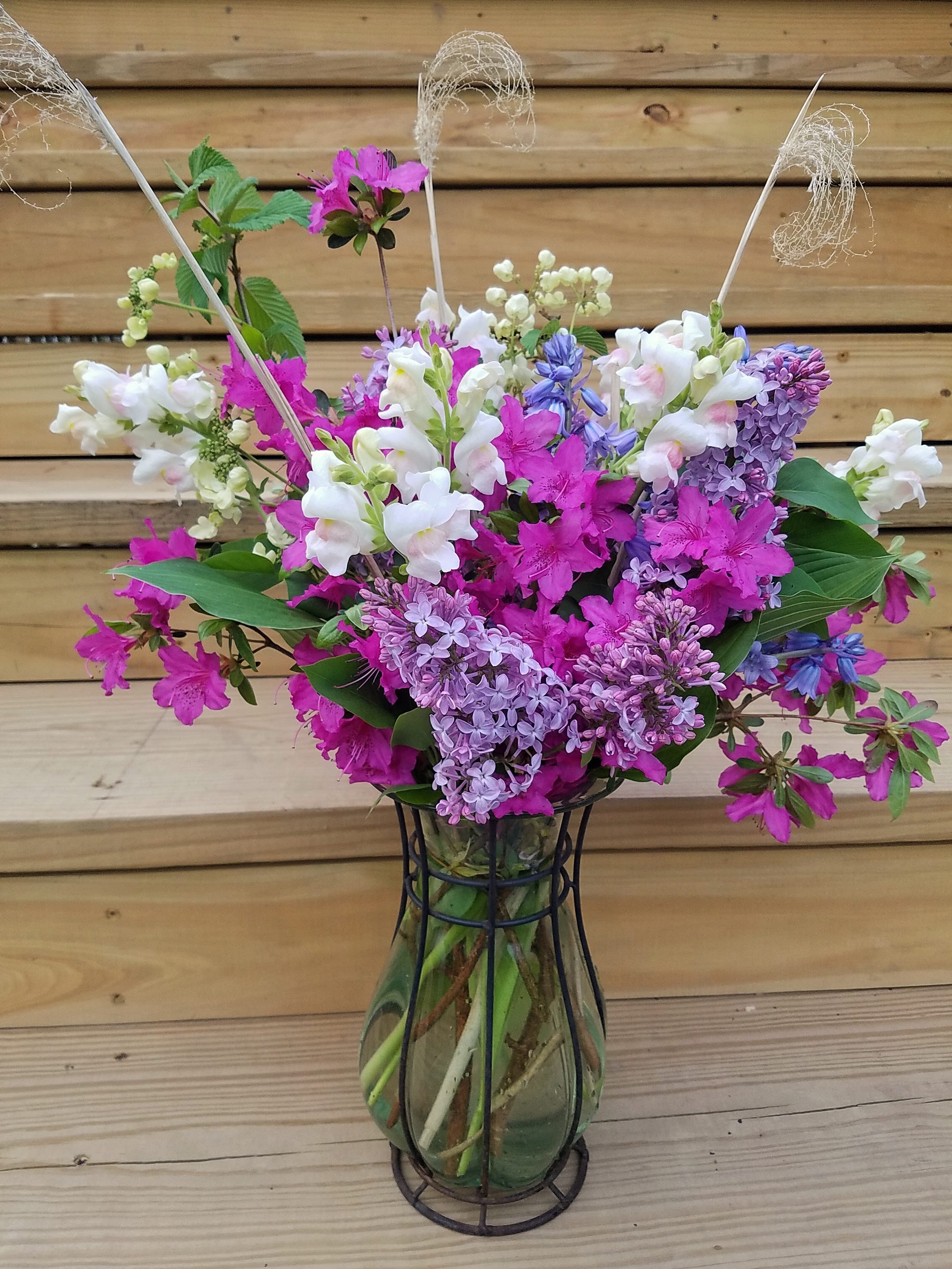 Early spring bouquet with lilacs