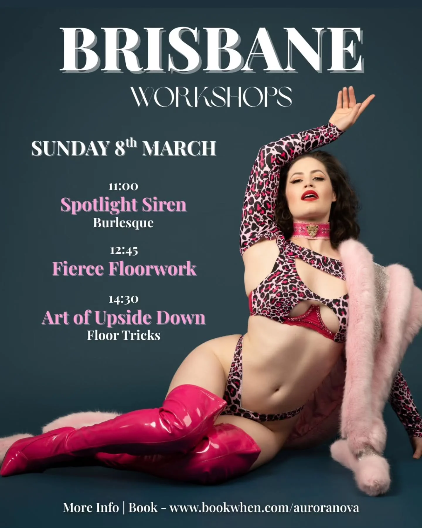 For the first time ever, I'm teaching *3* signature workshops in Brisbane, Australia on Sunday 8th March! Who's joining me? 👀💕

📍@paradoxstudio_ycvdance
11am - Spotlight Siren - B♡rlesque
12:45pm - Fierce Floorwork
2:30pm - Art of Upside Down - Fl