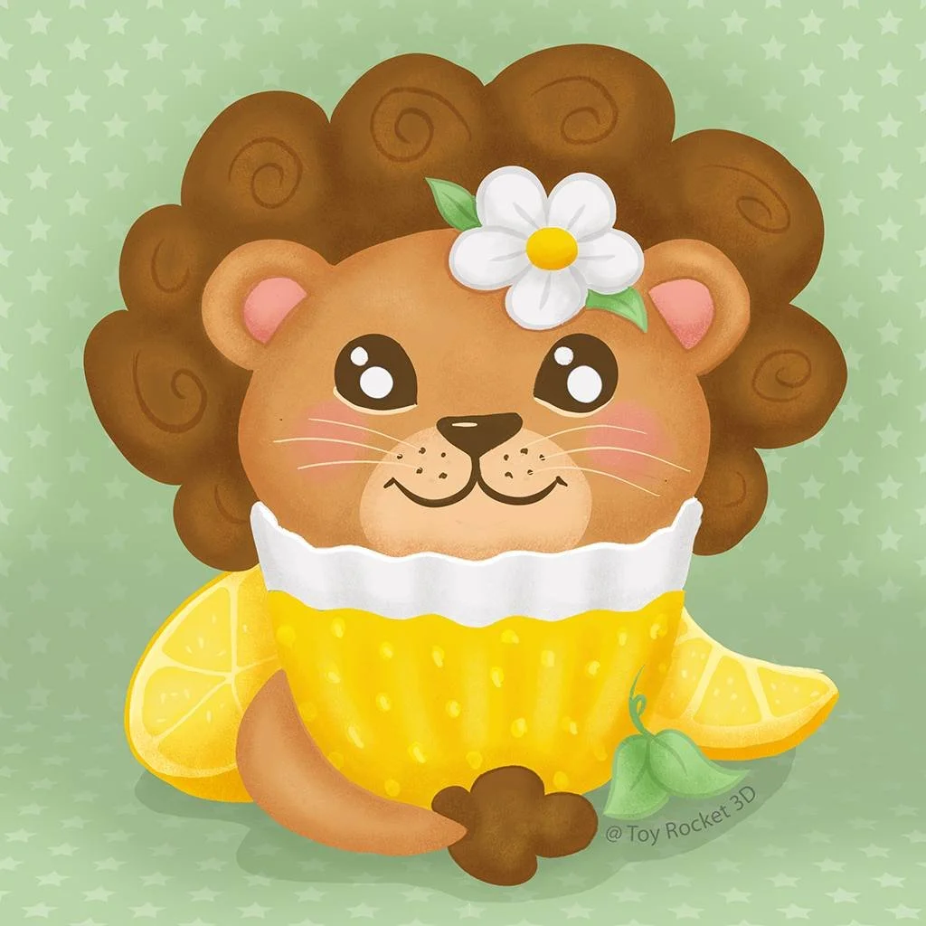 🦁🍋 Say hello to the cutest cupcake in the jungle! This lion lemon cupcake was just a fun little doddle, and I'm absolutely in love with how it turned out! 🧁💛

Sometimes the sweetest ideas come from just playing around on the ipad.  Who knew a lem