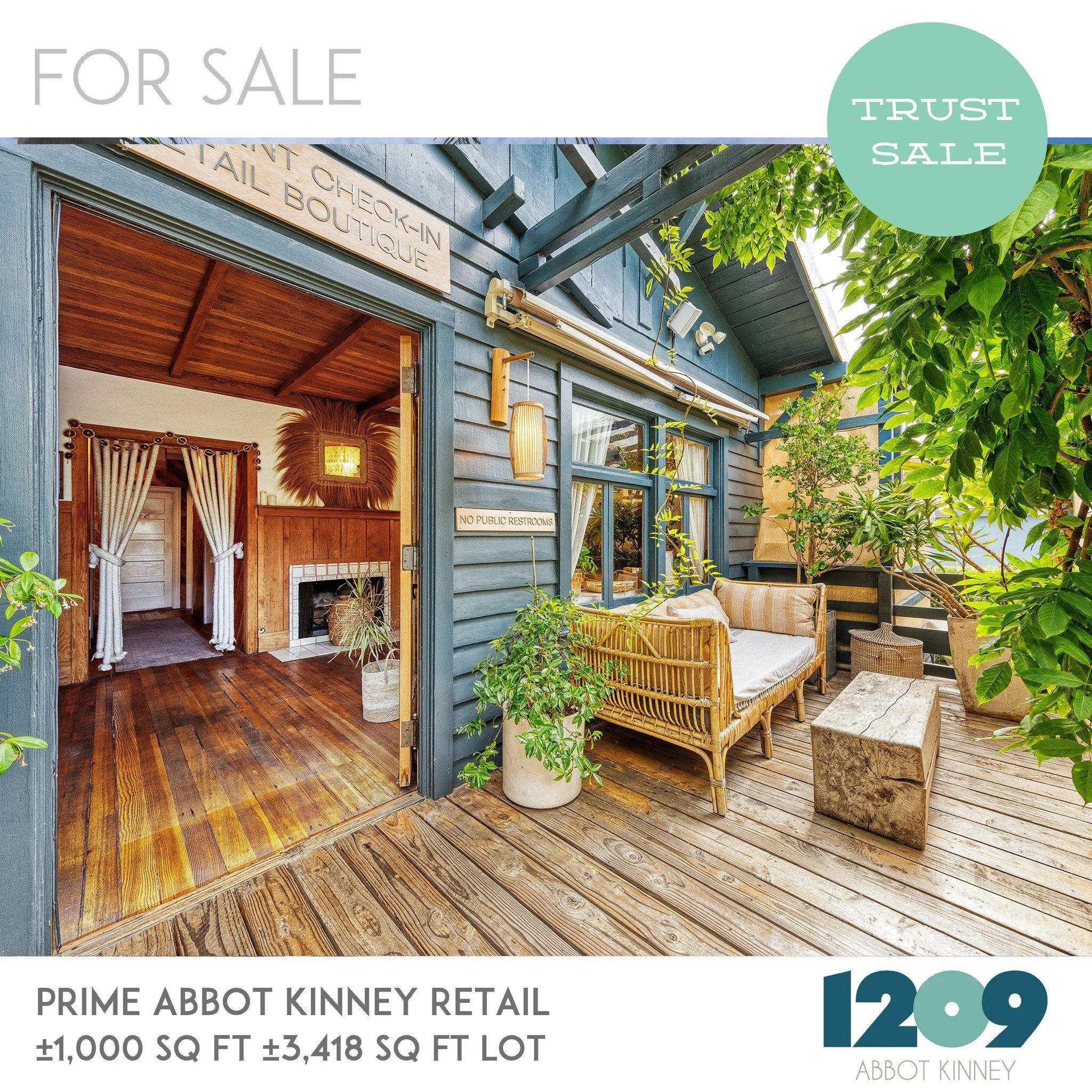 JUST LISTED: 1209 Abbot Kinney in Venice. $4,150,000. A truly unique Abbot Kinney Retail opportunity! The home of Den Mother Wellness, next door to the Butchers Daughter.

For More Info Visit: www.1209abbotkinney.com 

Co-Listed by:
Adam Kawasawa - F