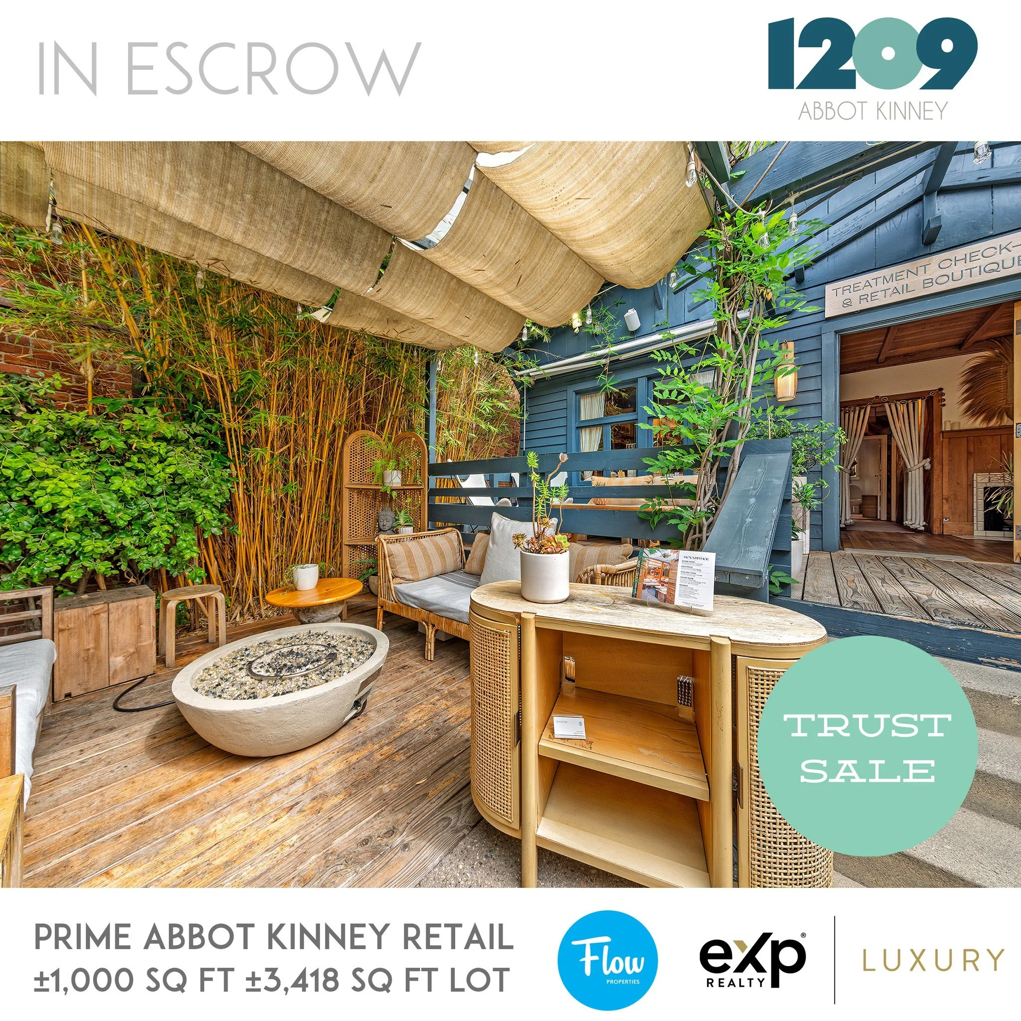 IN ESCROW: 1209 Abbot Kinney Blvd Venice, CA 90291. Home to Den Mother Wellness &amp; next door to The Butchers Daughter. 

Co-Listed By:
Adam Kawasawa - Flow Propertes DRE#01751923
Drew Glickman - EXP Luxury

#venicerealestate