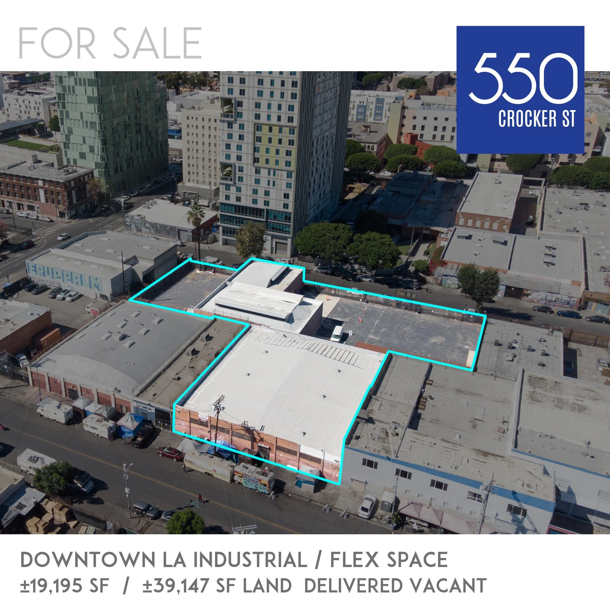 JUST LISTED: 550 Crocker St. in Downtown Los Angeles. $5,888,000. Centrally located Industrial / Flex owner-user space with Development Potential. &plusmn;19,195 SF on &plusmn;39,147 SF of land. 3 separate spaces can be combined into one. 2 separate 