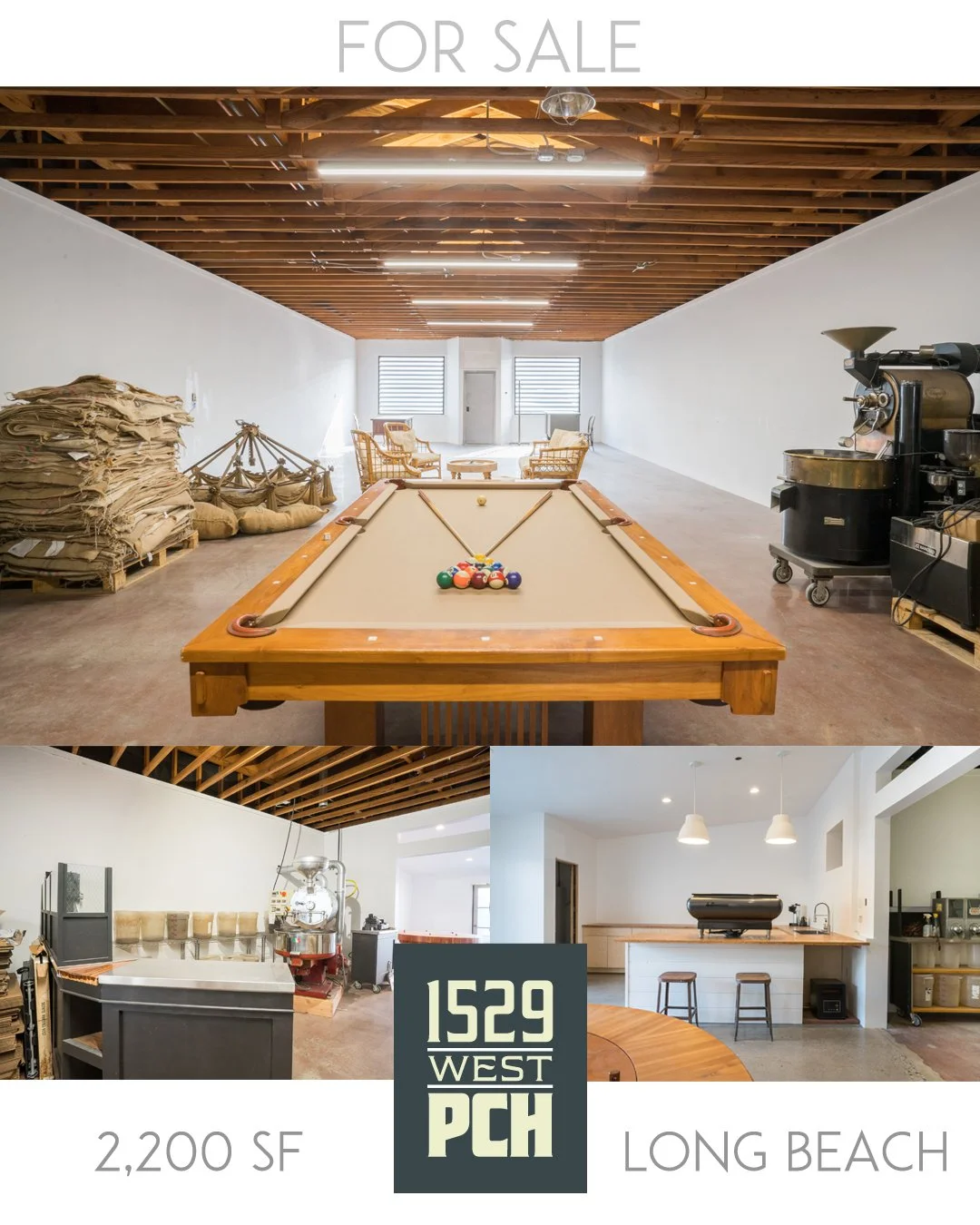 JUST LISTED: 1529 W. Pacific Coast Highway in Long Beach. Fully Remodeled Retail Flex Space. Beautiful Gallery Aesthetic with Polished Concrete Floors and Exposed Wood Ceilings. Kitchenette with Bar. Private Gated Parking Can be Used as an Outdoor Pa