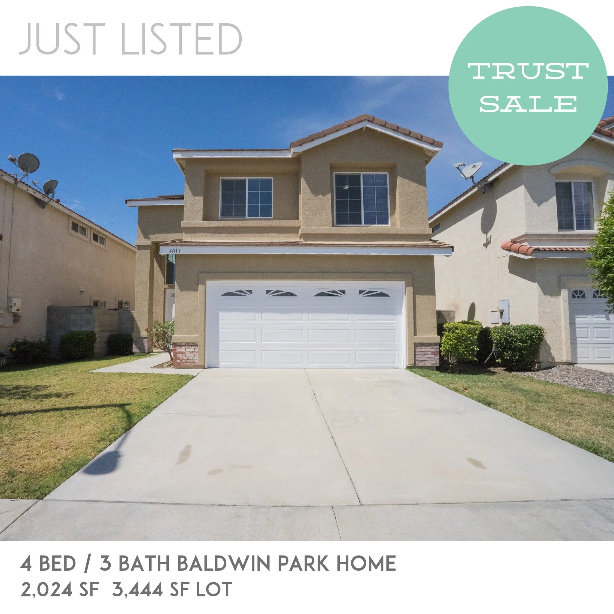 JUST LISTED: 4013 Kenmore in Baldwin Park. Asking $829,888. 4 Bed / 3 Bath 2,024 SF / 3,444 SF Lot. Built in 2007, Spacious 2-Story home with a ground floor bedroom &amp; full bath. Recently painted. No HOA's. We're open this weekend 2-5pm.

Listed B