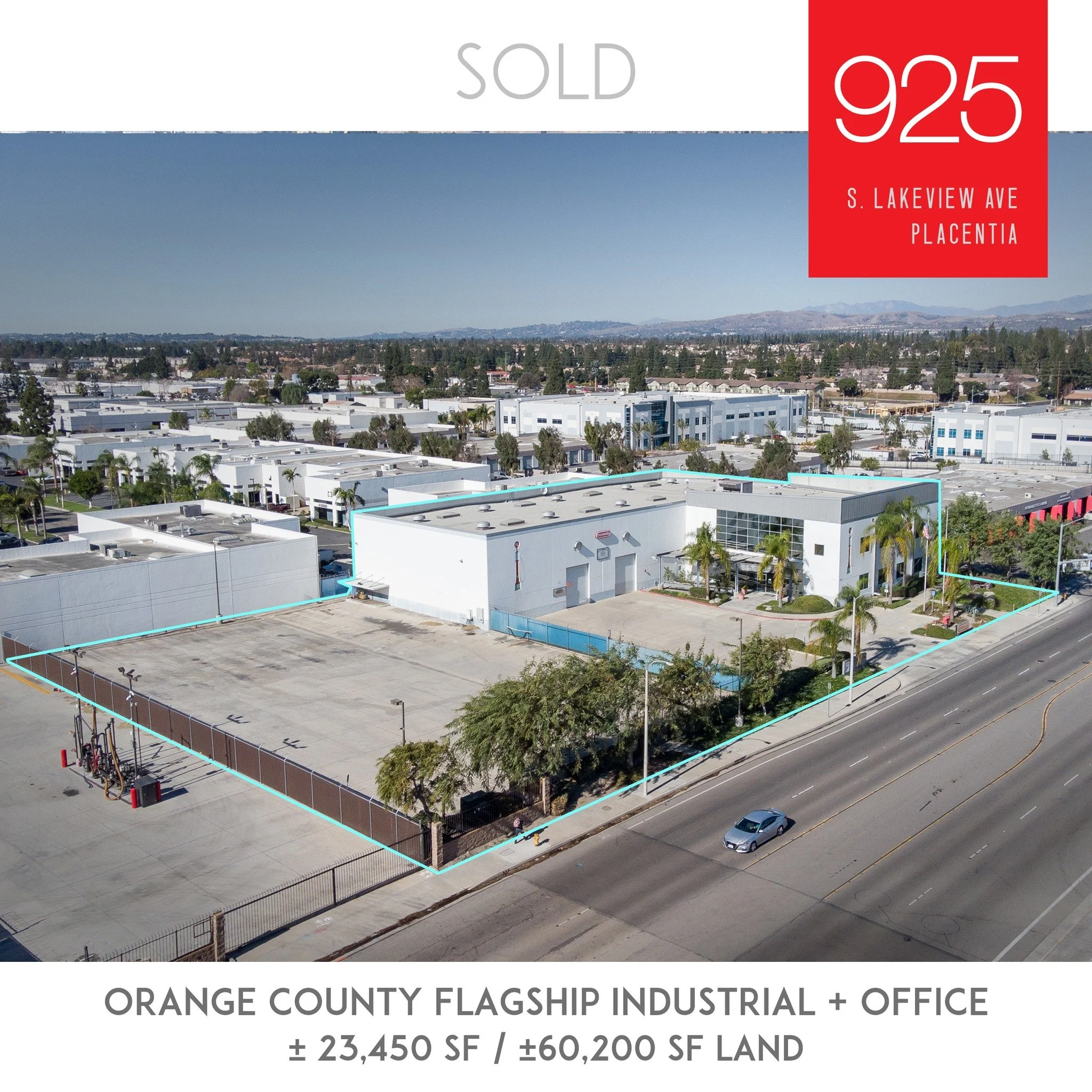 SOLD for the first time since the building was built over 25 years ago! 925 S. Lakeview Ave. in Placentia. Congrats to all involved on the sale. It was a nearly 2 year long process to adjust the lot line in order to bring the property to market, than