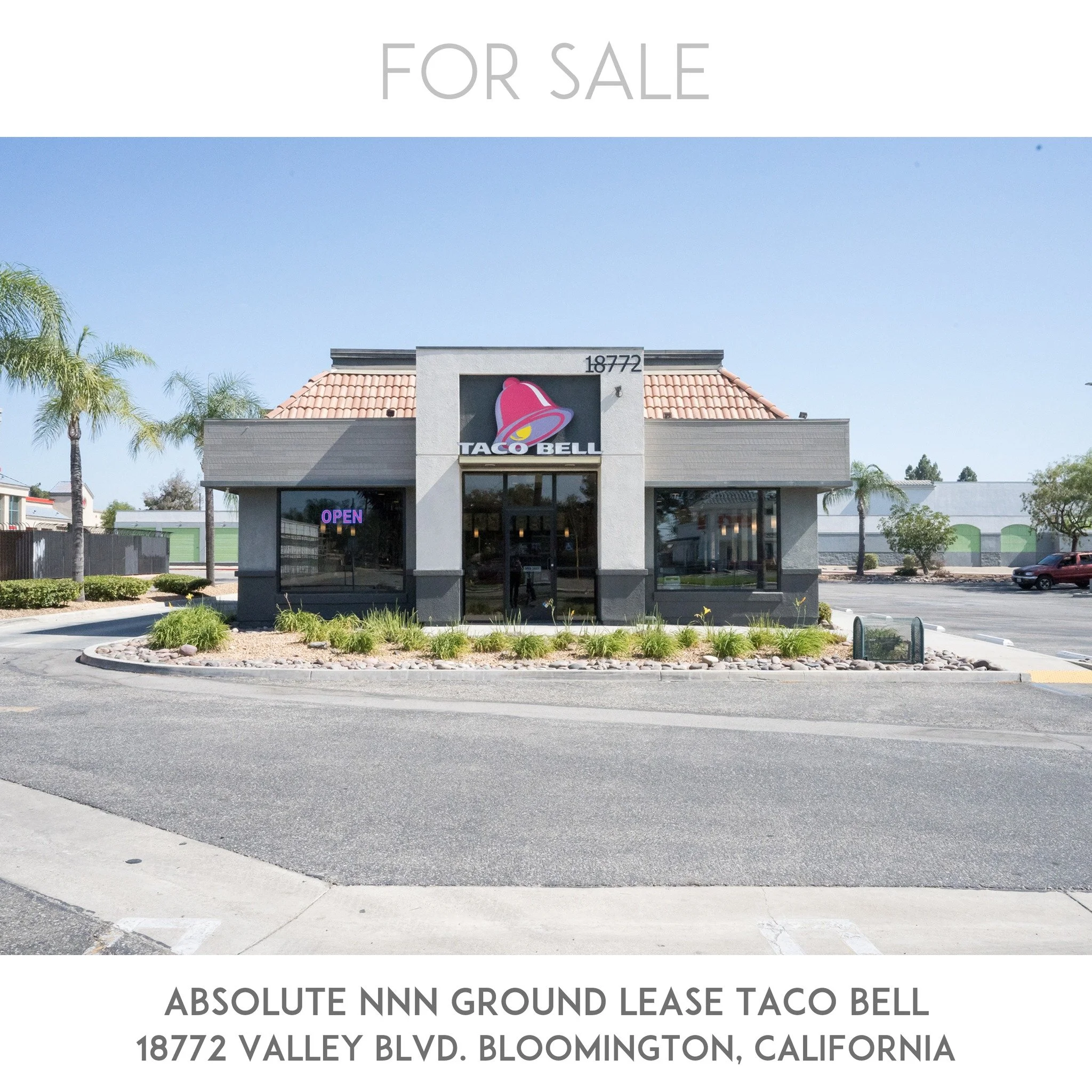JUST LISTED: Taco Bell ground lease opportunity located at 18772 Valley Blvd in Bloomington, California. Hands-off, long-term investment supported by a stable nationwide corporate Taco Bell tenant that has operated at the site since 1998. Recently re