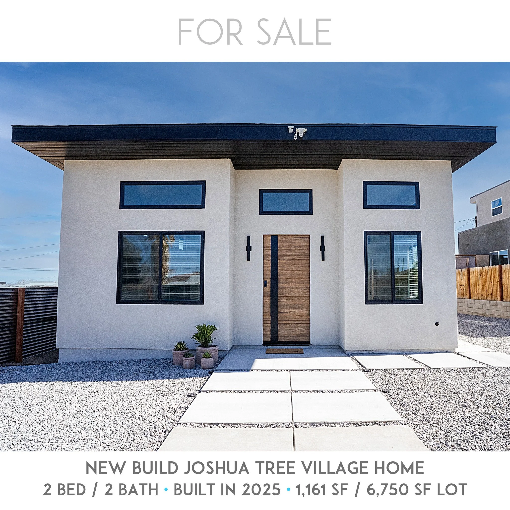 FOR SALE: 62009 Mountain View Circle Joshua Tree, CA. Newly built fully furnished 2 bedroom / 2 bath modern home in the Joshua Tree Village. Views of Coyote Hole and walking distance to the JT Village. Asking $550,000. 

Co-Listed by:
Paul Karr - Che