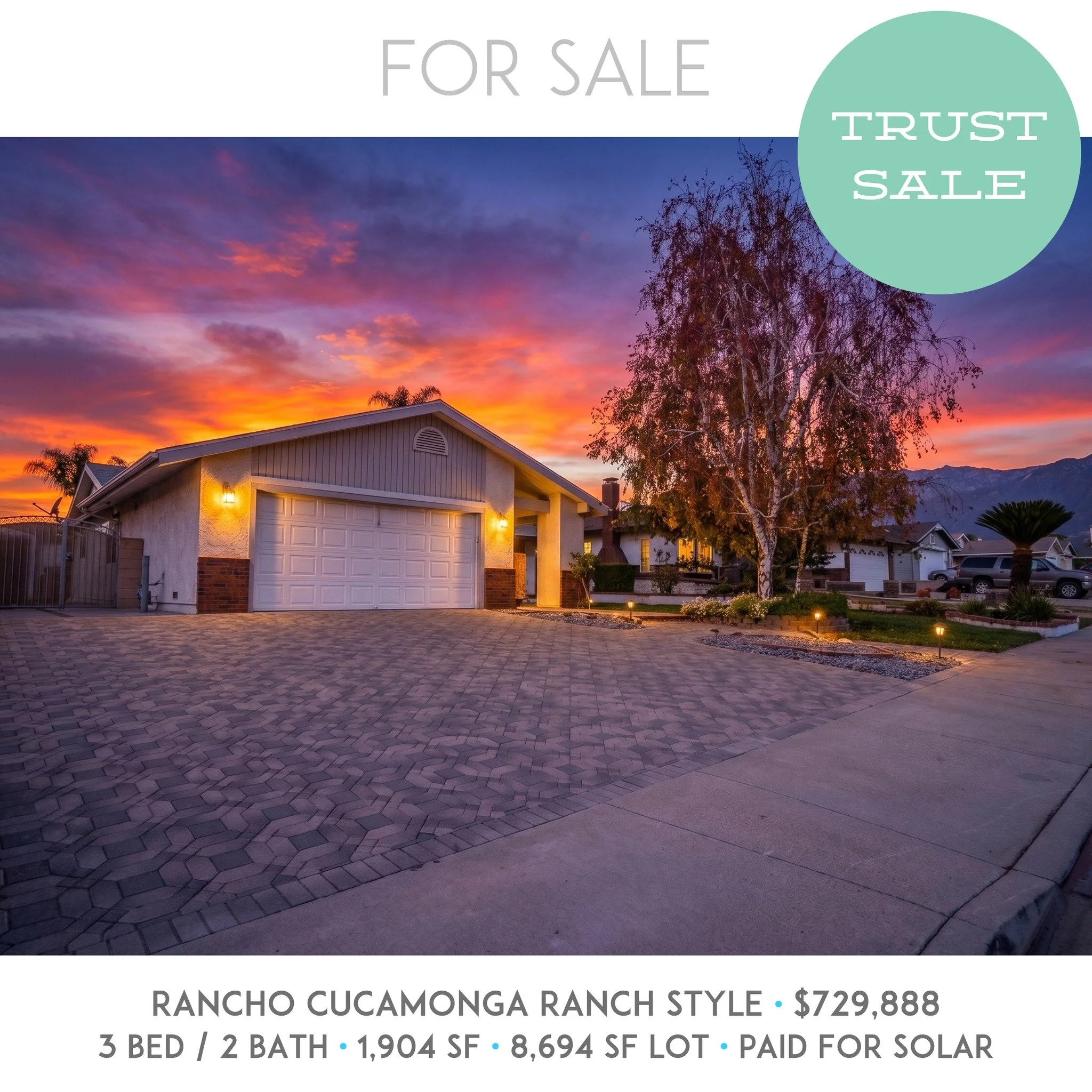 OPEN THIS WEEKEND: 7652 Cartilla Ave. in Rancho Cucamonga. Well maintained ranch style home. 3 bedroom / 2 bath 1,904 SF, on a 8,694 SF Lot in a quiet pocket of Rancho Cucamonga. Fully paid off solar. Asking $729,888. Come by this weekend Saturday &a