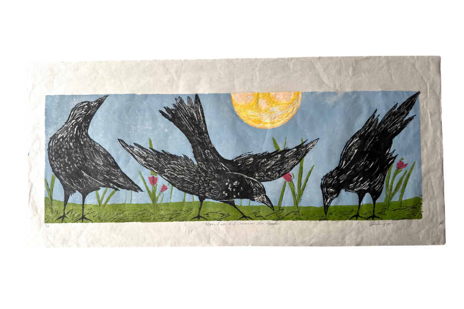Andrew Jagniecki_printmaking art_crows in the garden.png