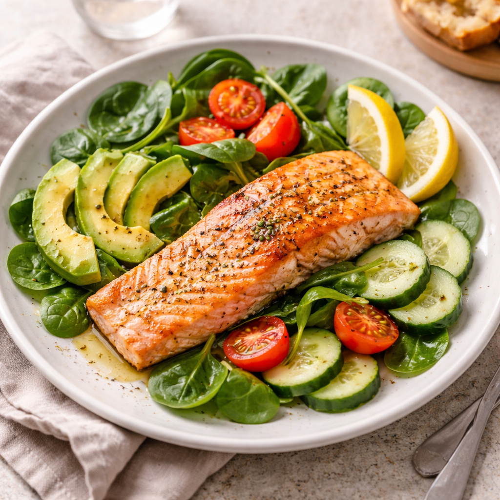 Grilled Salmon &amp; Greens Plate