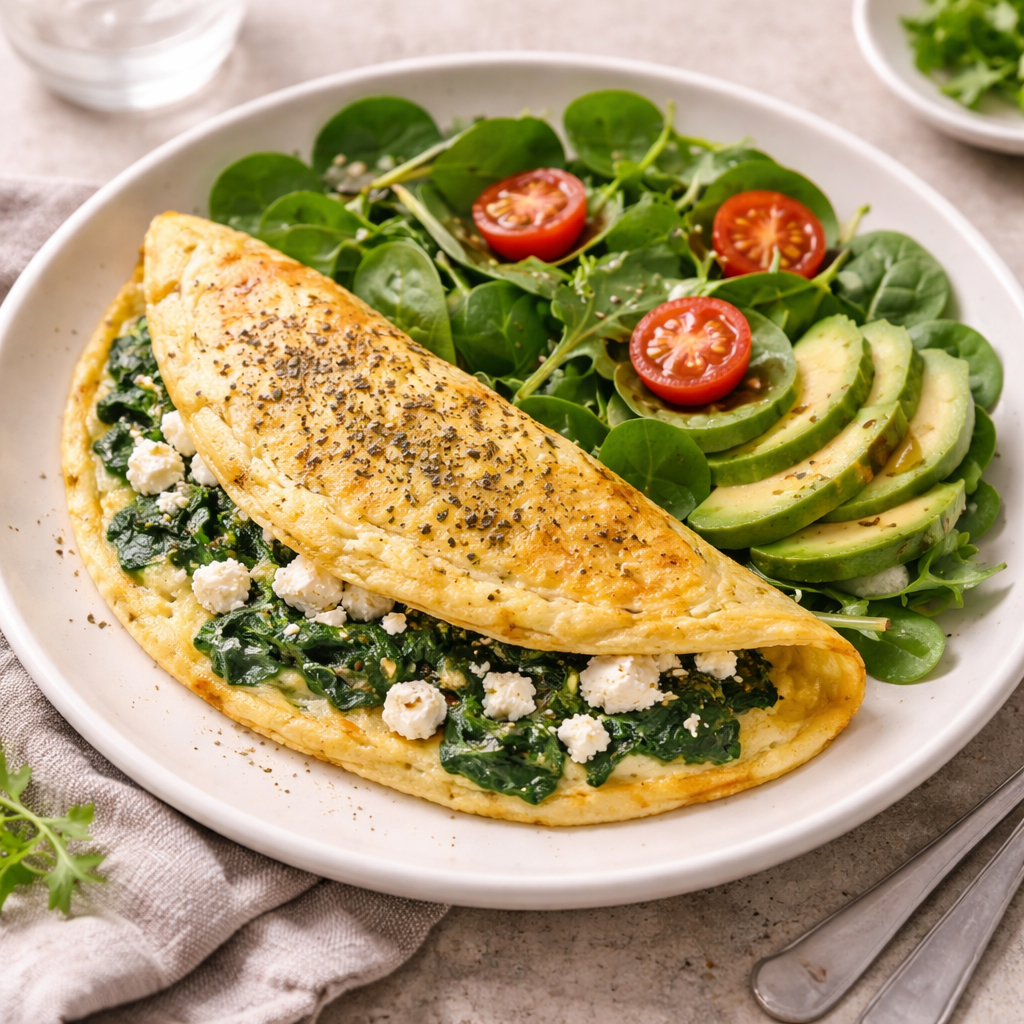Spinach &amp; Feta Omelette Plate