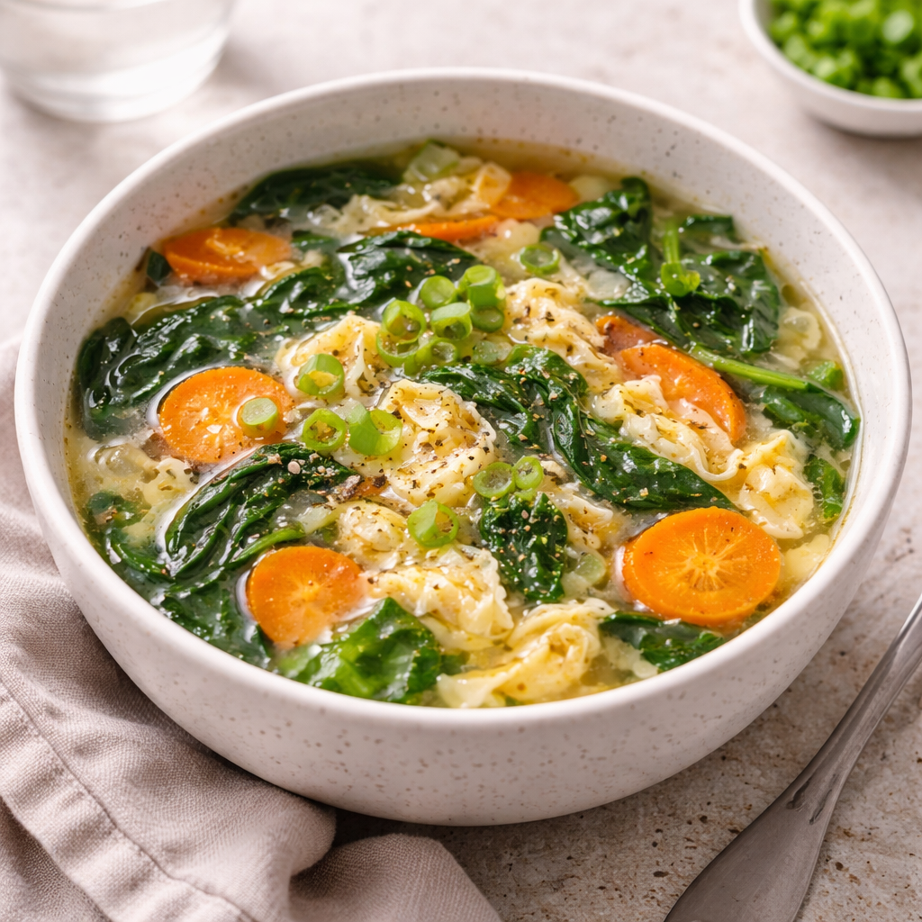 Simple Vegetable &amp; Egg Drop Soup