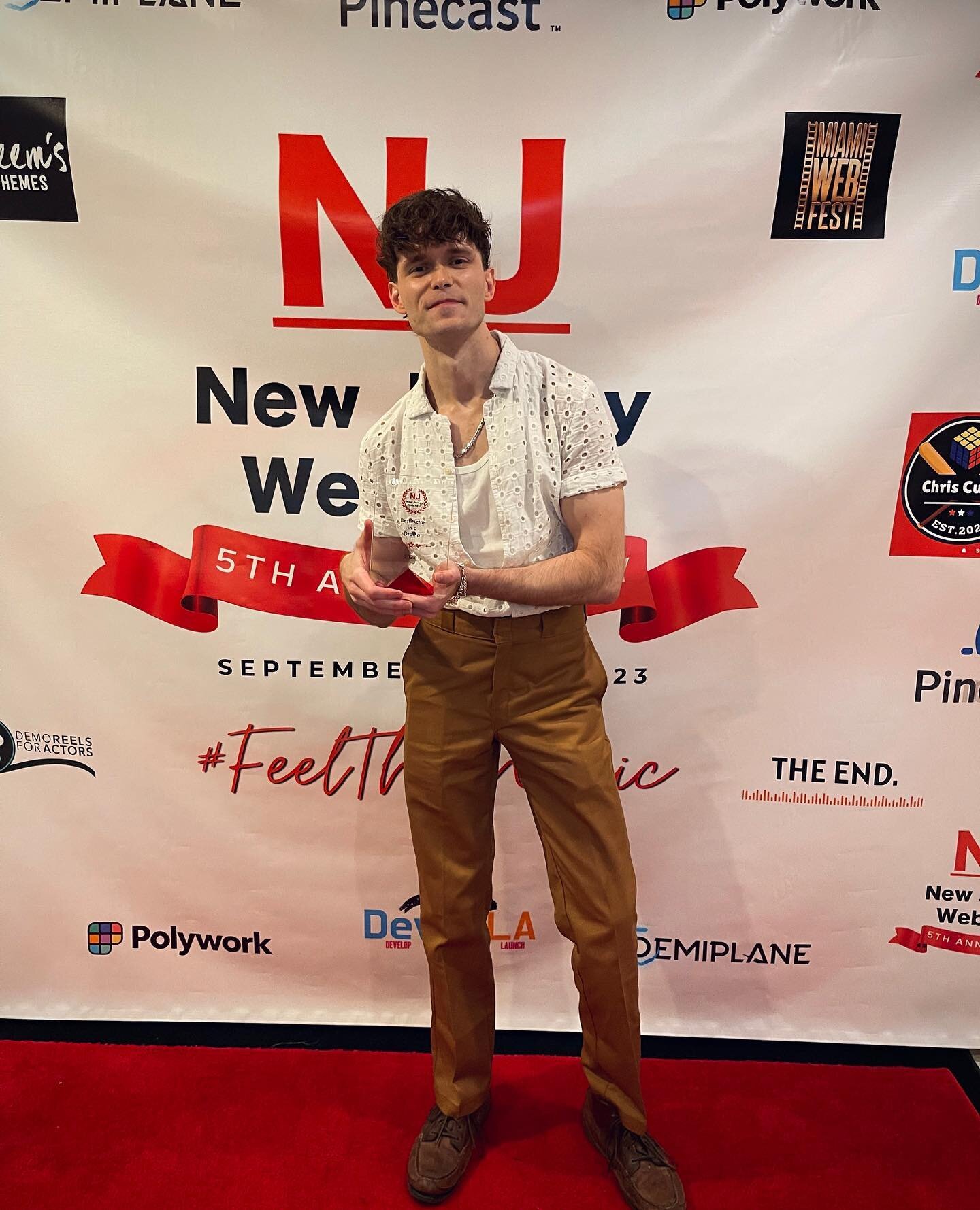 Won Best Actor in a Drama for &ldquo;Candice&rdquo; @njwebfest ✨ A big thank you to the entire NJ fam for this honor and for creating such a beautiful weekend for creators. It was a blast presenting &ldquo;Candice&rdquo; and seeing new and old friend