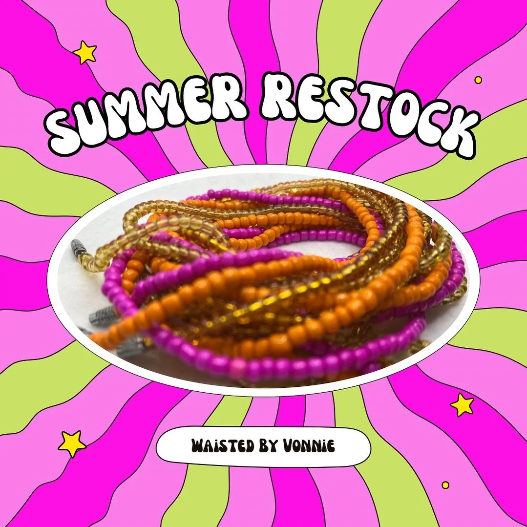 Shop crystal waist beads, $5 waist beads, anklets, bracelets & more. 
New designs added weekly! Glam Now🔮
.
.
#waistedbyvonnie #banglescollection #banglestack #handmadejewelry #anklets #beadedjewelry #waistbeadsqueen👑 #waistbeadsets #goddessje