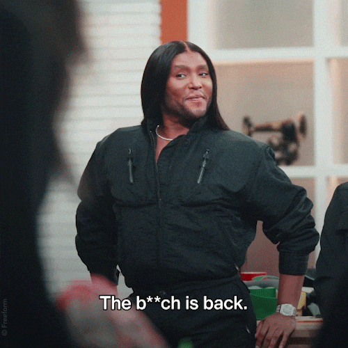 The b**ch is back law roach gif
