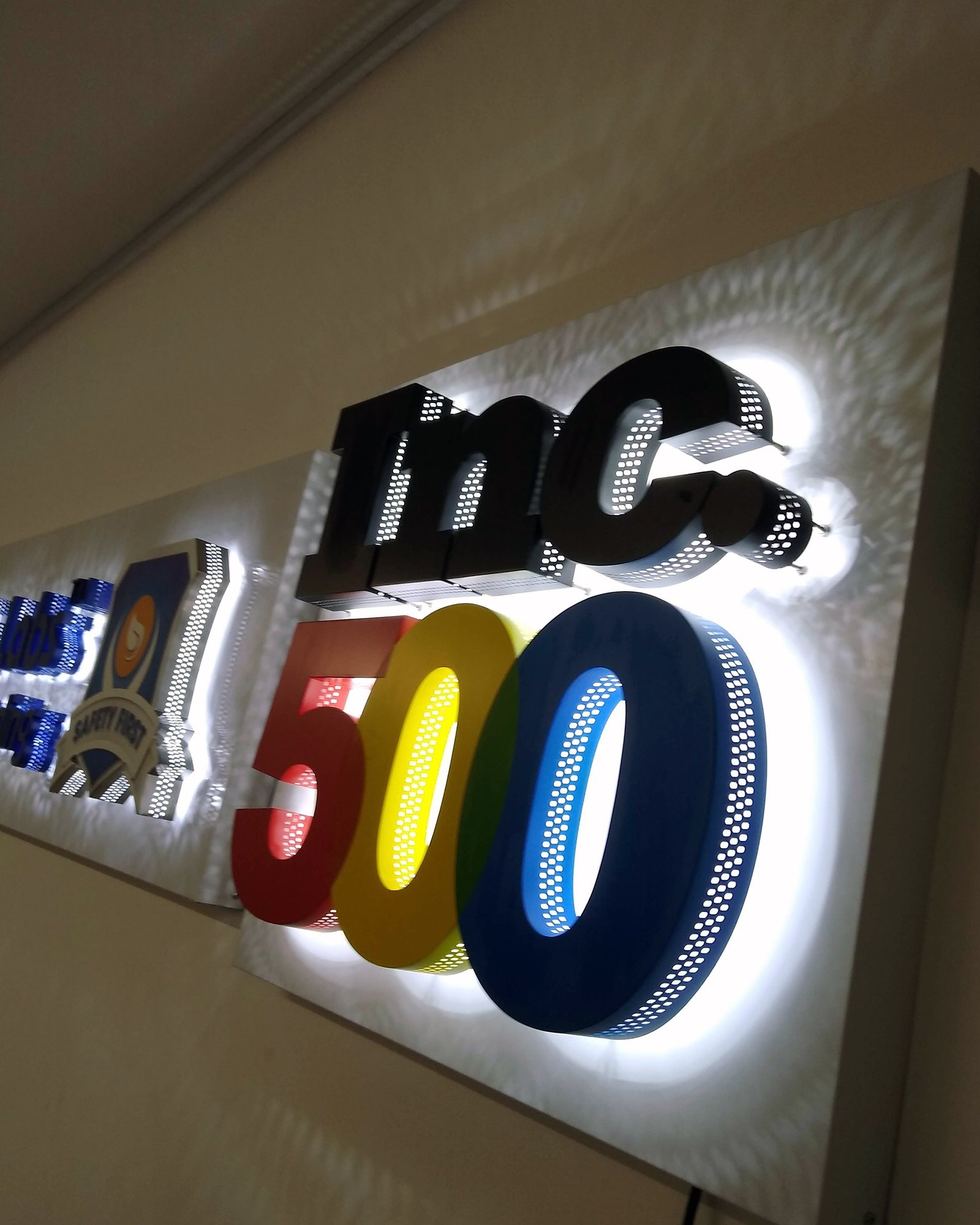 Internally illuminated signage installed internally in an industrial environment at County Wexford