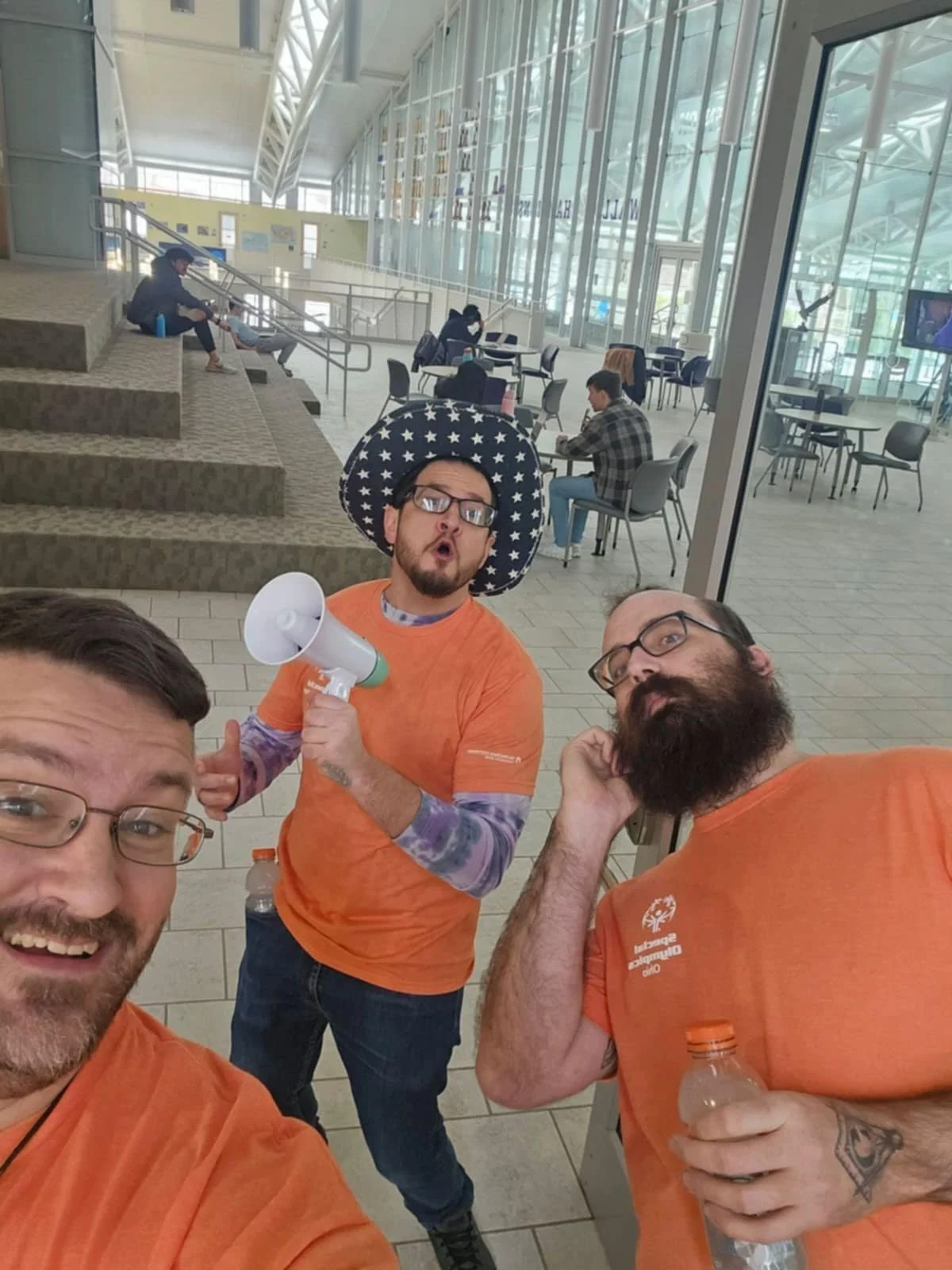 Brothers from the lodge helping with the awards ceremony for the Knox County Special Olympics. 