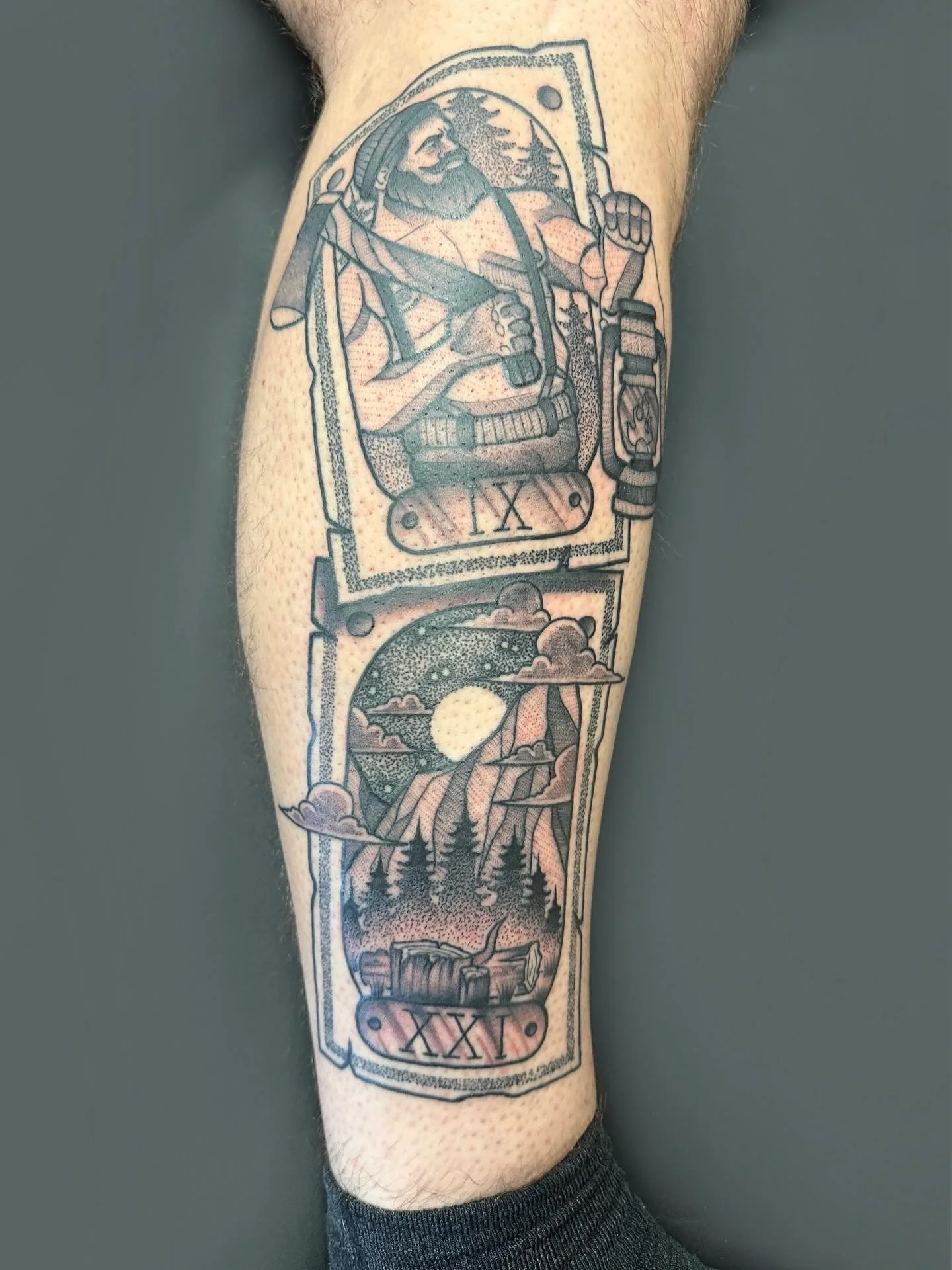 Tarot inspired lumber jack cards. Had so much fun making this!

Booking January-April. Final spots before I move back to NY. Big or small I&rsquo;m open to tattooing pieces if all sizes. DM with any questions. Let&rsquo;s make something cool.(I&rsquo