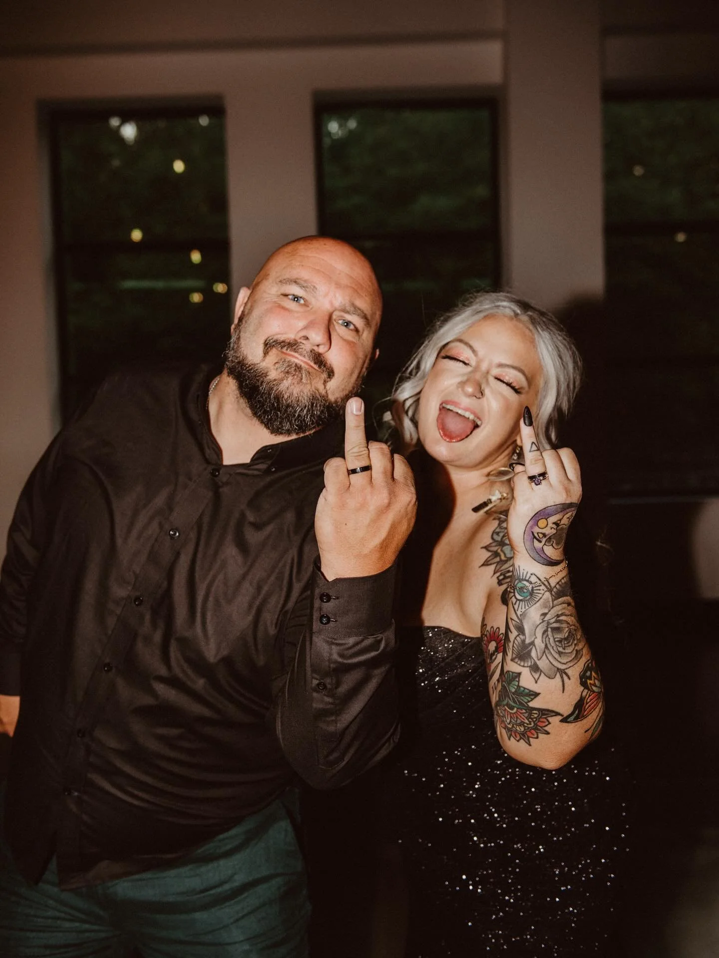 Wedding photos make the best in the wild shots of your tattoos. Especially when you&rsquo;re the bride🖤

Story time. I met @dustysnackz in the tattoo shop when I was very much at the beginning of my apprenticeship. Maybe I was still just the counter