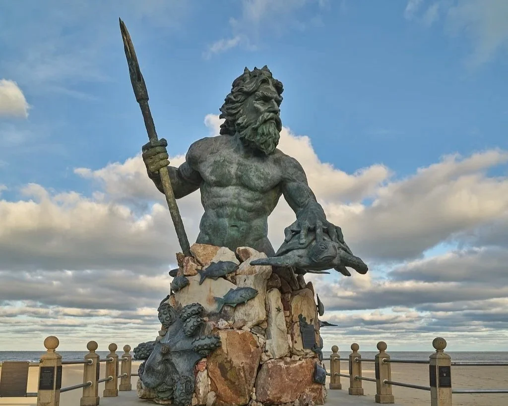 Meet King Neptune, the rule of the Virginia Beach Oceanfront and boardwalk. Walk along the beach, soak in the sun, and shop at the boardwalk. Fun for everyone!