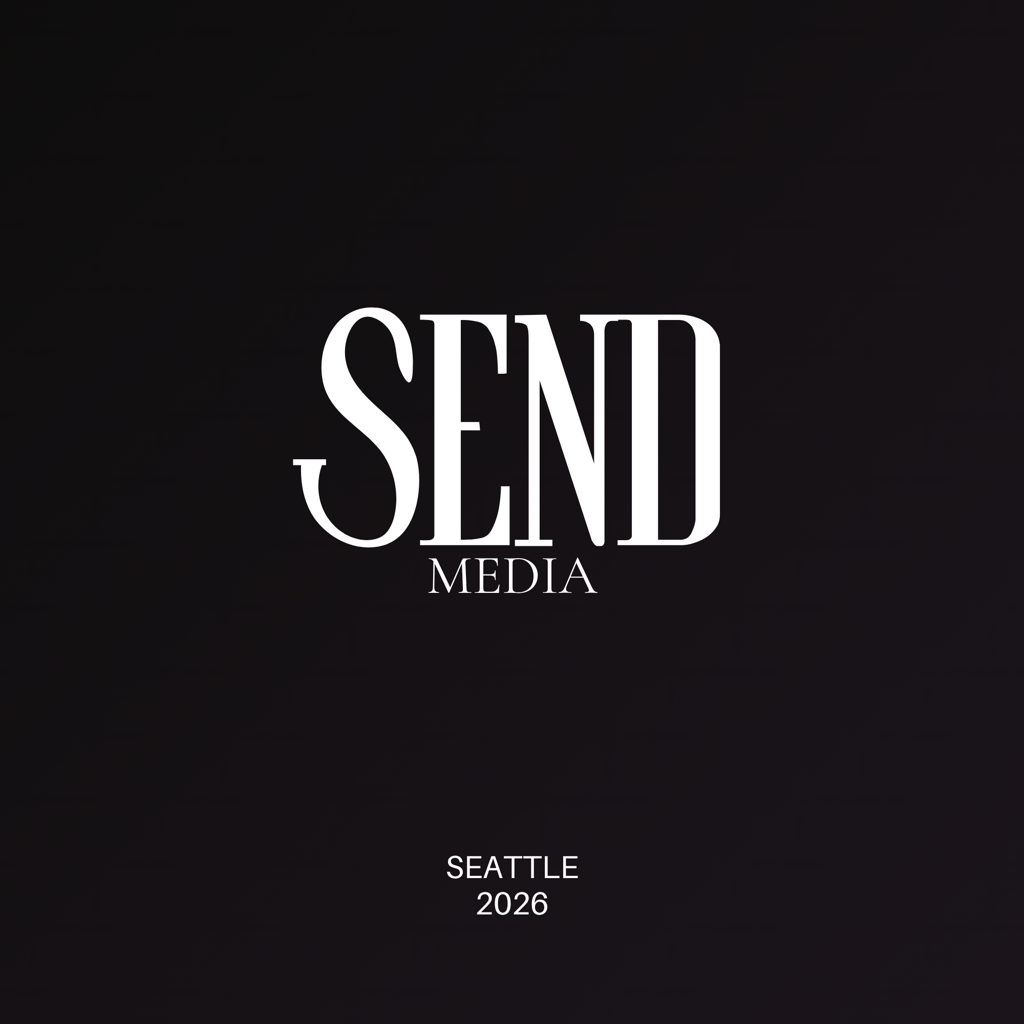 Black background with white text that reads: SEEN MEDIA, SEATTLE, 2026.