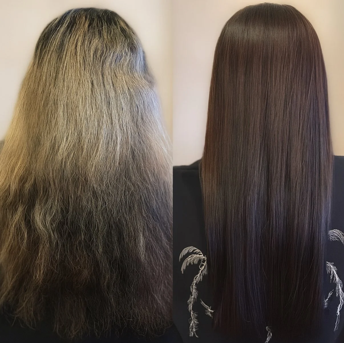 Before & After Brazilian Blowout Smoothing+ Gloss