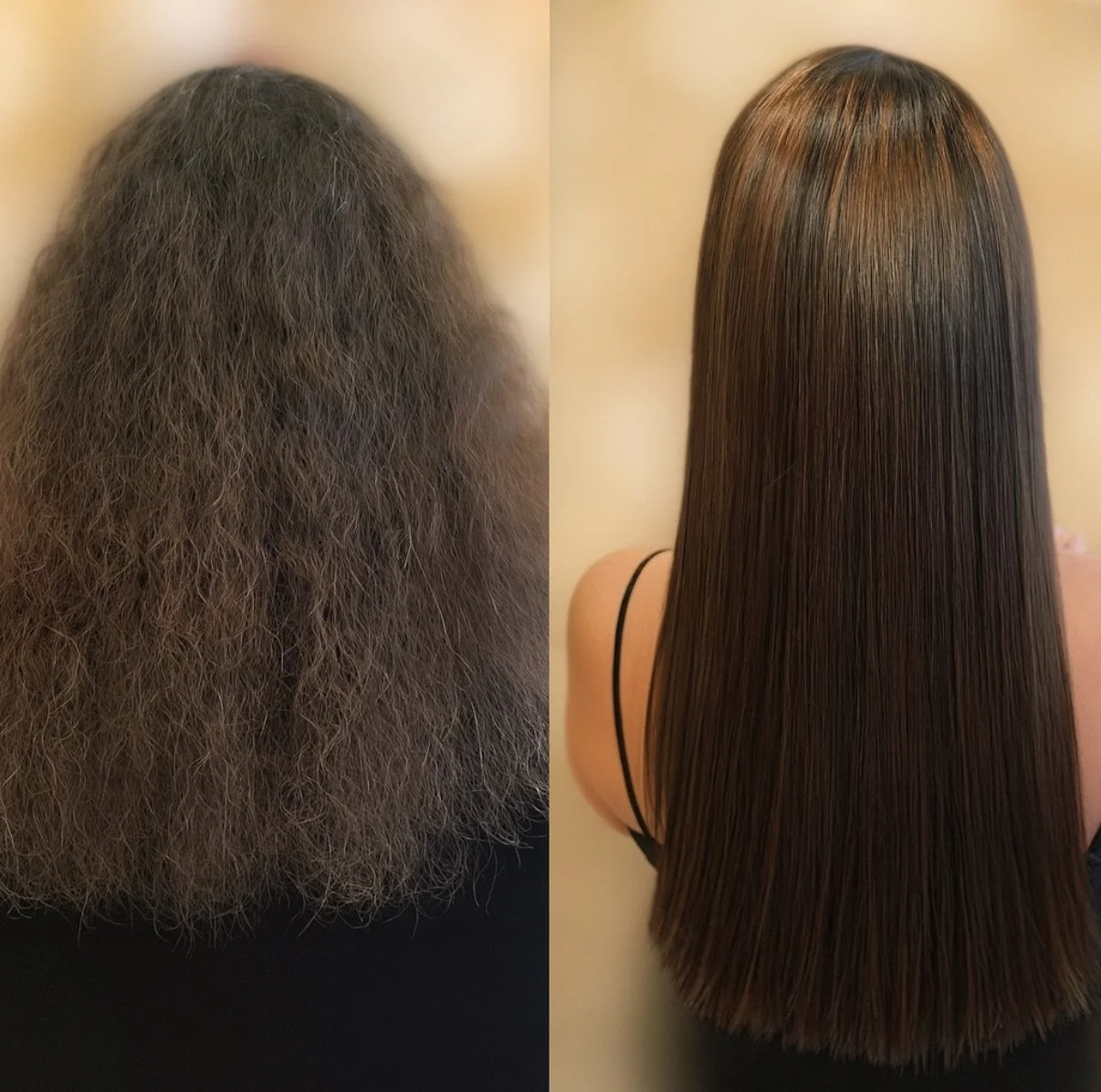 Before & After Brazilian Blowout Smoothing