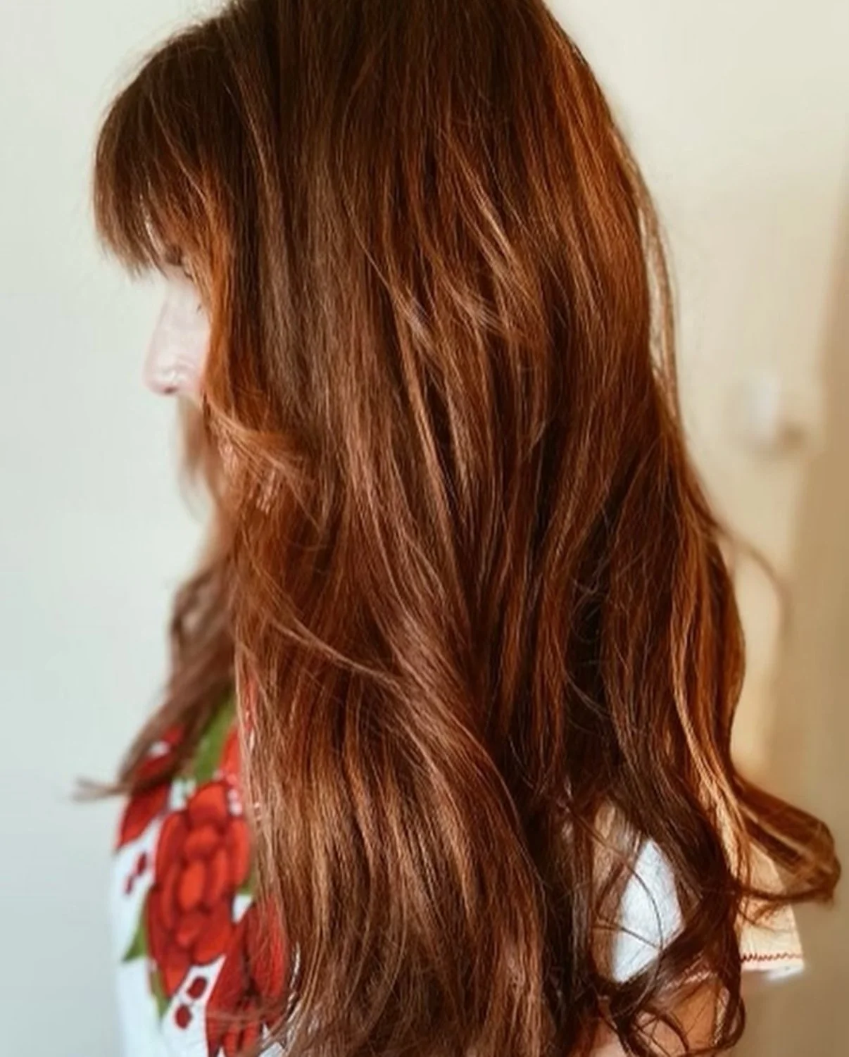 Dimensional redhead refresh with warm copper accents