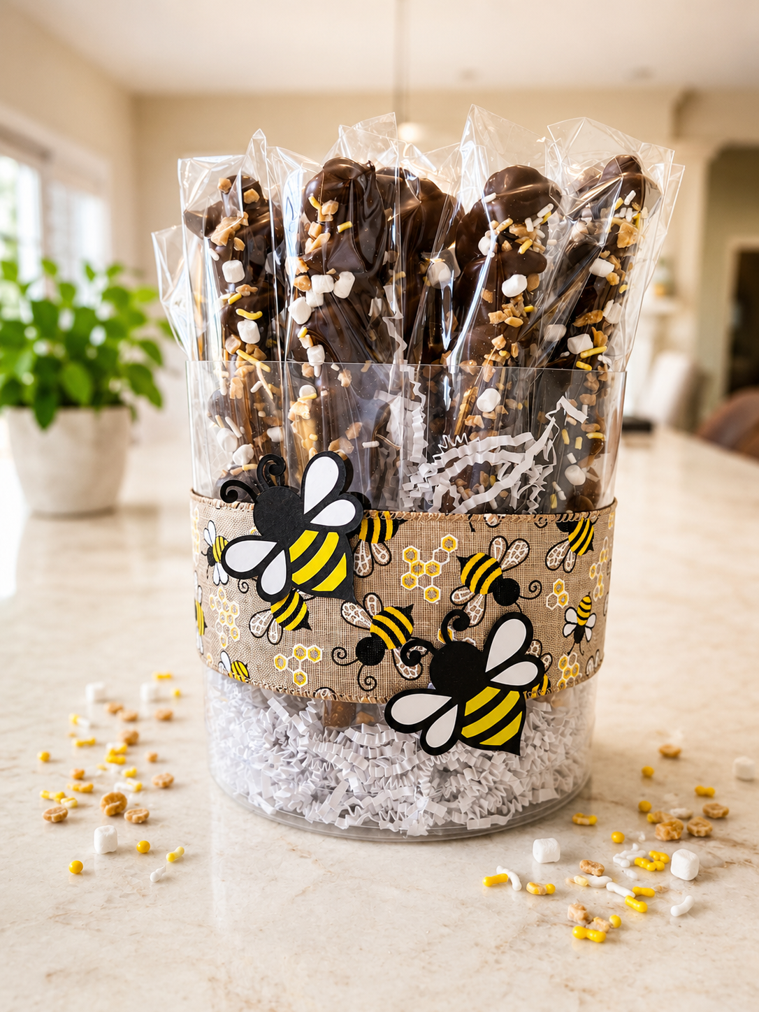 Chocolate treat bouquet with bee details.png