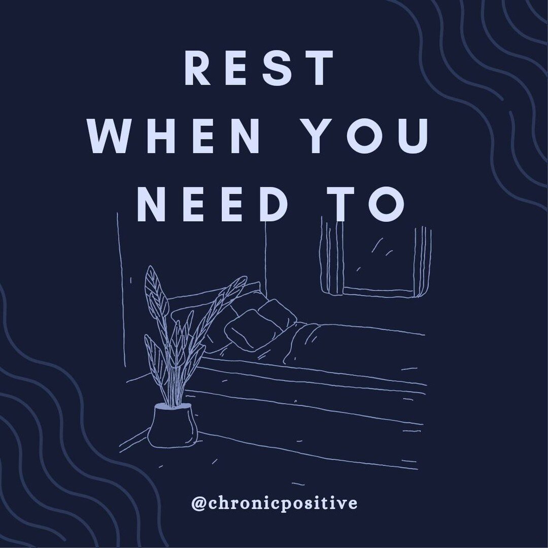 reminder to rest when you need to &mdash; you're not selfish, you're not lazy, you're taking care of yourself, and that's okay. 🛌💙

[Image description: a navy blue graphic with the text, &quot;rest if you need to.&quot; there is also an illustratio