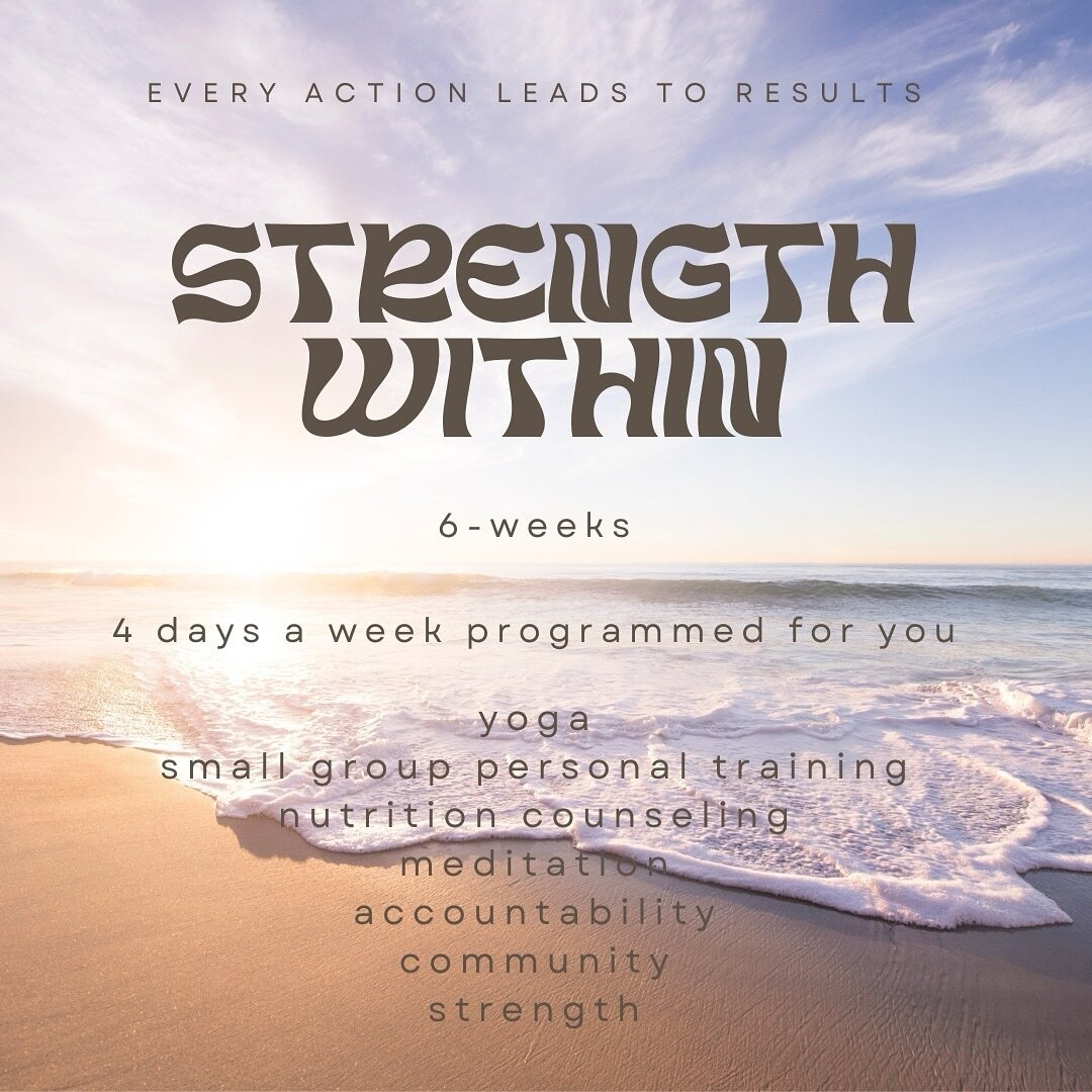 Are you ready to embark on a journey that will redefine how you show up in every aspect of your life?&nbsp;💫

Welcome to the &ldquo;Strength Within&rdquo; Program&mdash;a 6-week transformative experience crafted to invigorate your body, mind, and sp
