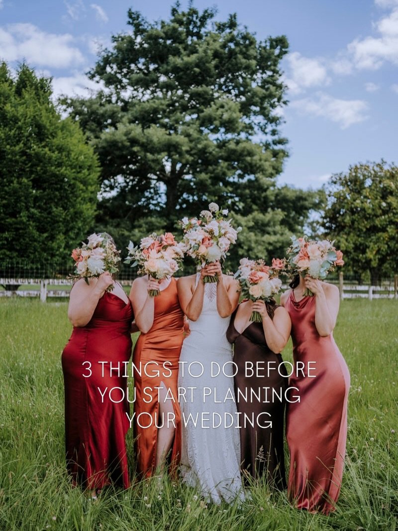PLANNING A WEDDING? Start here >>> 💍

These three things are arguably one of the most important things you need to do before contacting any vendors, yes even the venue. 

Stay tuned for part 2 where I&rsquo;ll touch on what vendors you shou
