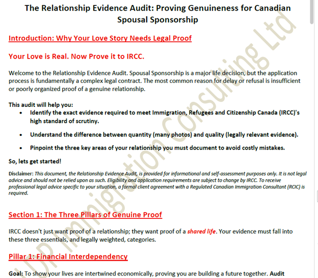 Spousal Sponsorship Document Audit