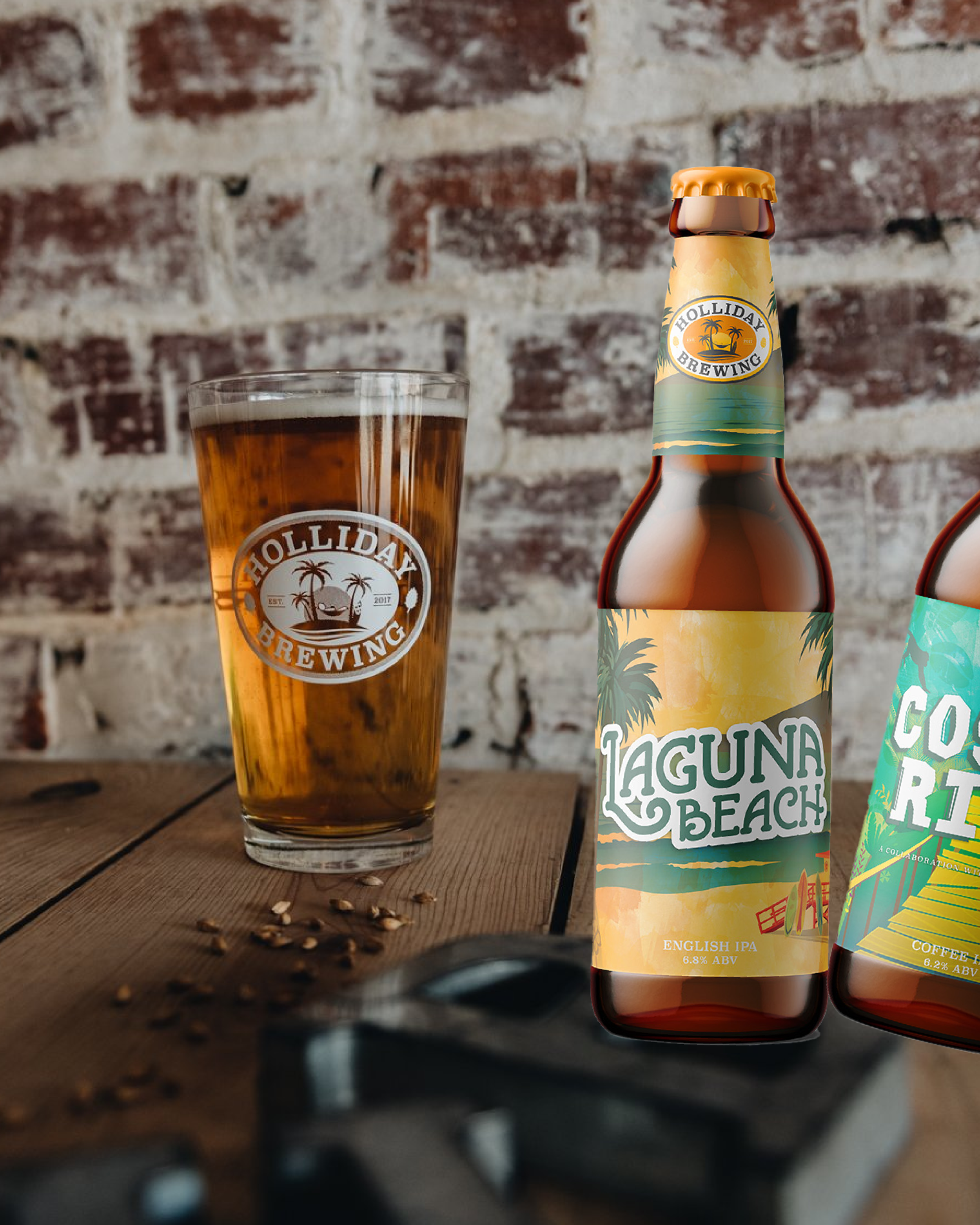 Holliday Brewing Bottle Mockup & Photography | Oh The Raven Studio