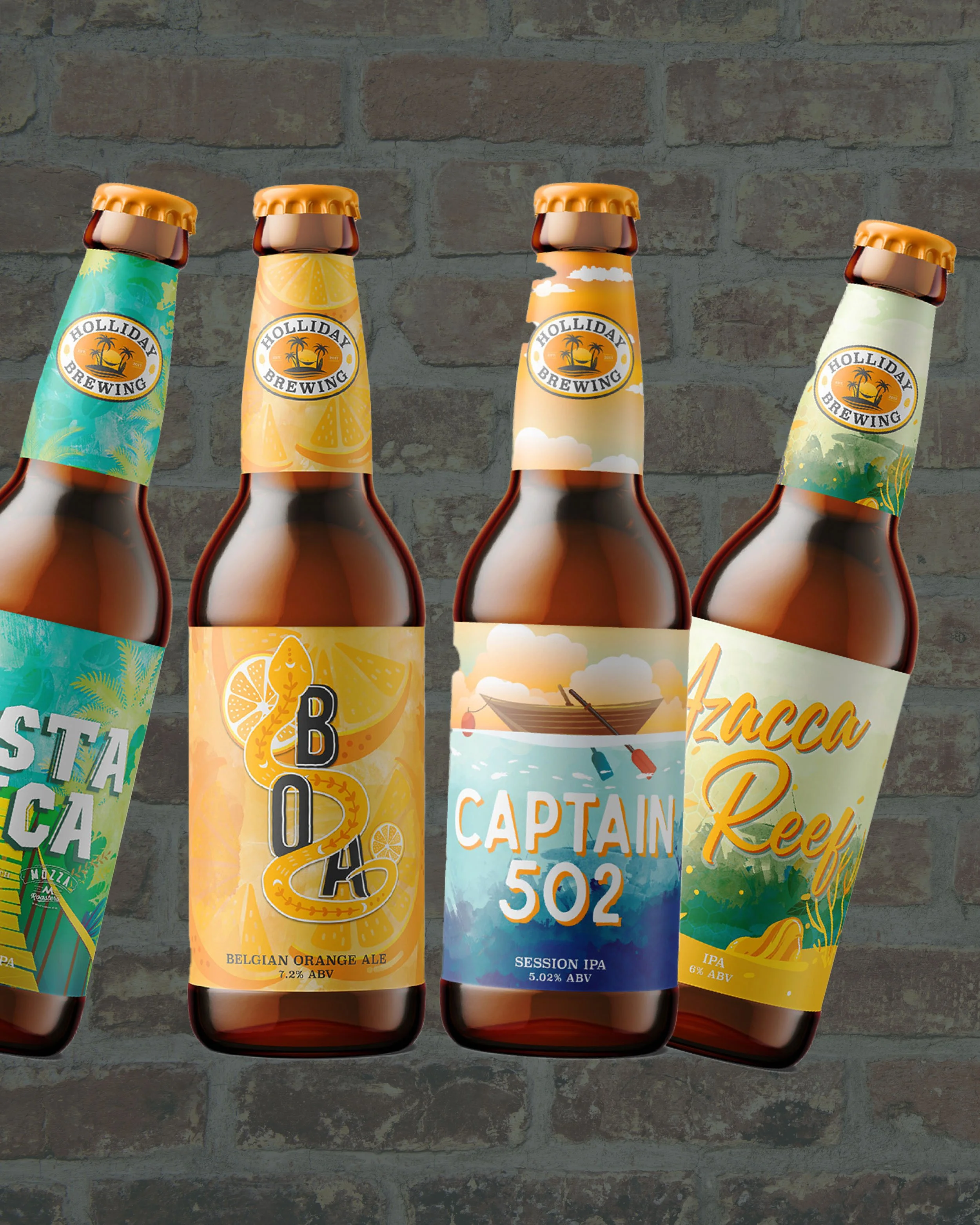 Holliday Brewing Bottle Mockup | Oh The Raven Studio