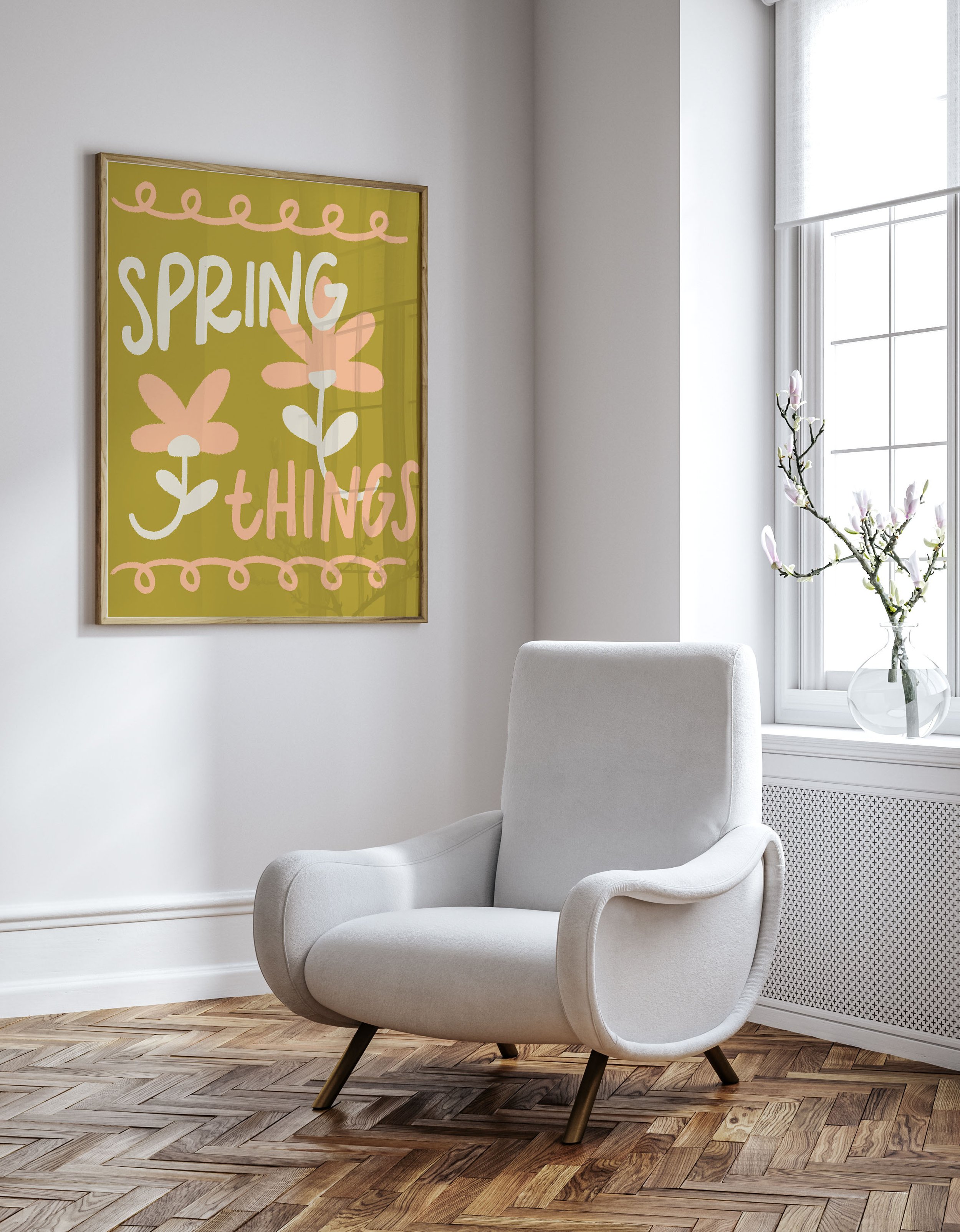 Spring Things floral illustration print