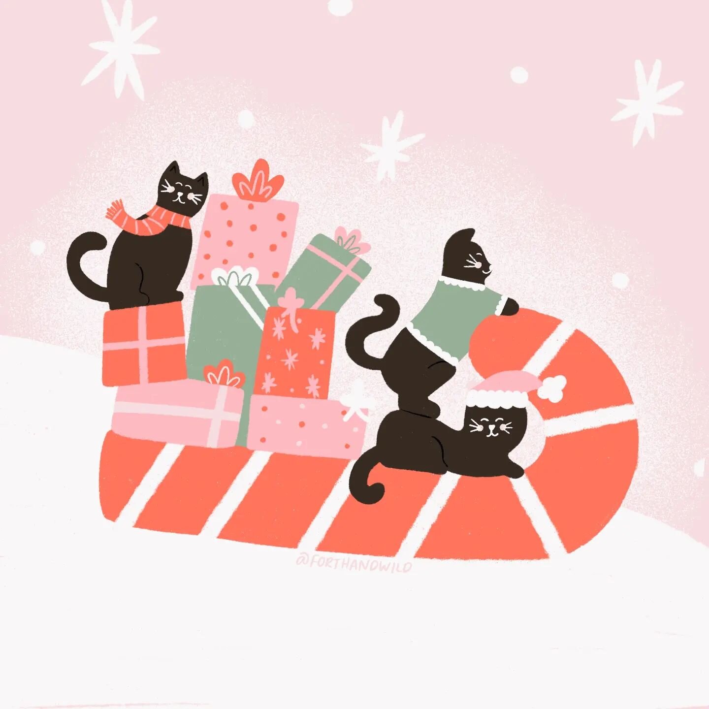 #felinefestivechallenge Santa's Helpers 🎅😸. Swipe to see last year's version.