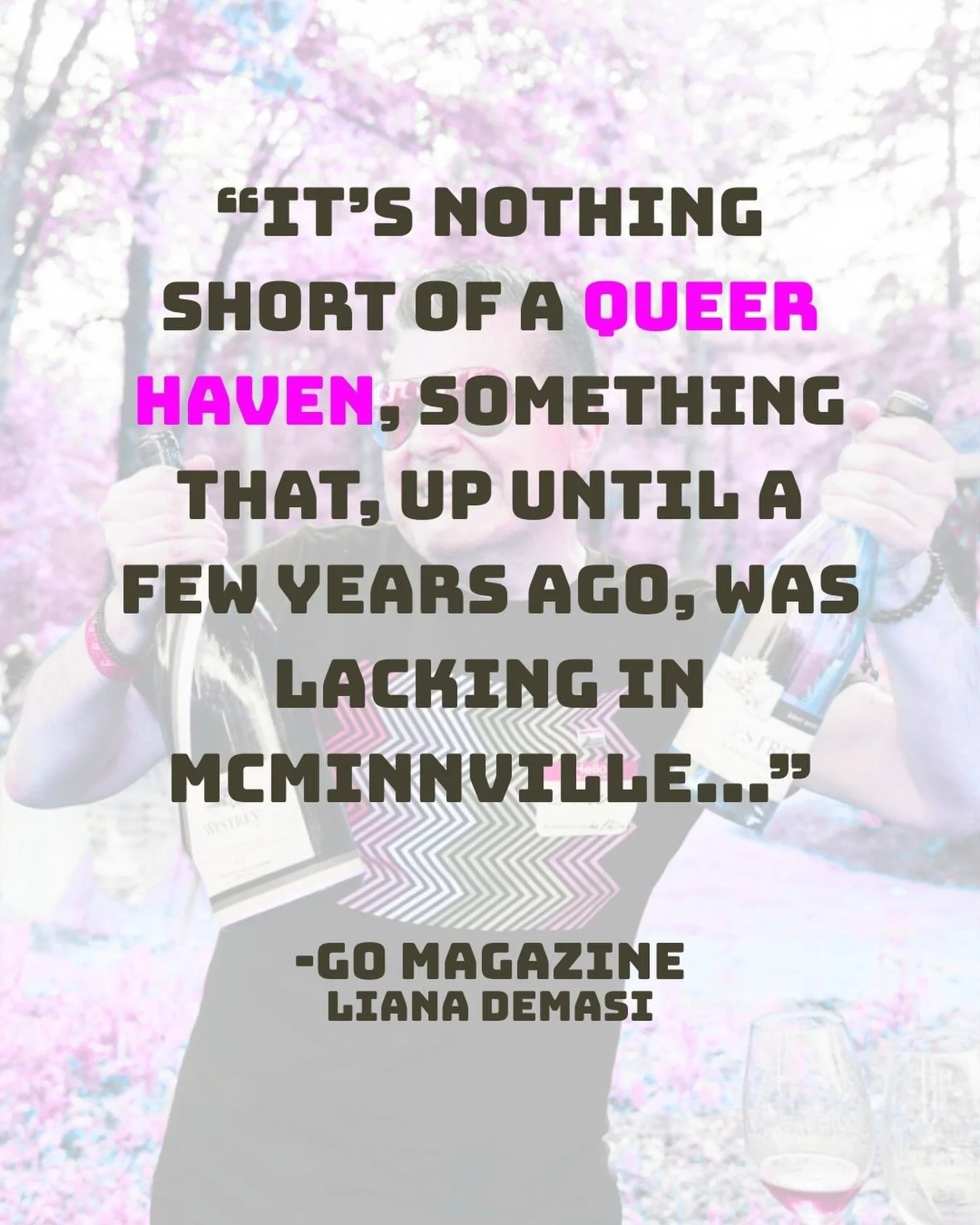 Huge thank you to GO Magazine for shining a light on Queer Wine Fest and the powerful community behind it. 
💃🦄🌈

This beautiful piece captures how the festival is more than a wine event- it&rsquo;s a space for visibility, connection, and joy, espe