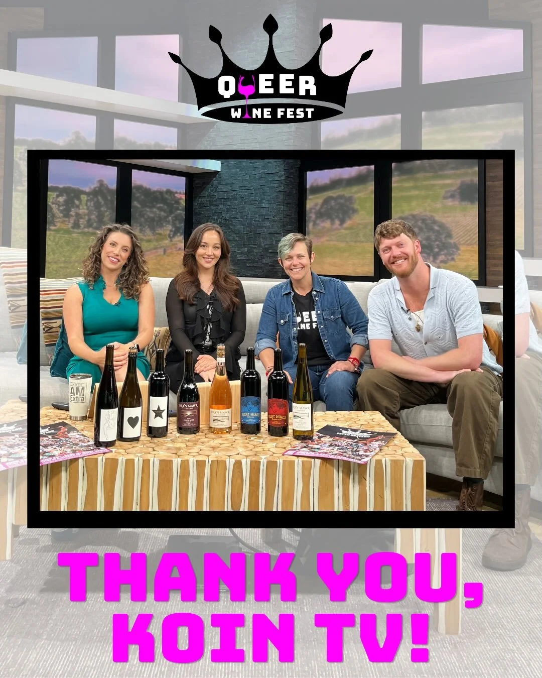 Everyone&rsquo;s talking about Queer Wine Fest! We loved being on @koin6 @koinnewsamextra with @emilyburris this morning to share all the big plans for June 28! Thank you @brynmawrvineyards for joining us to talk about the best wine party of the summ