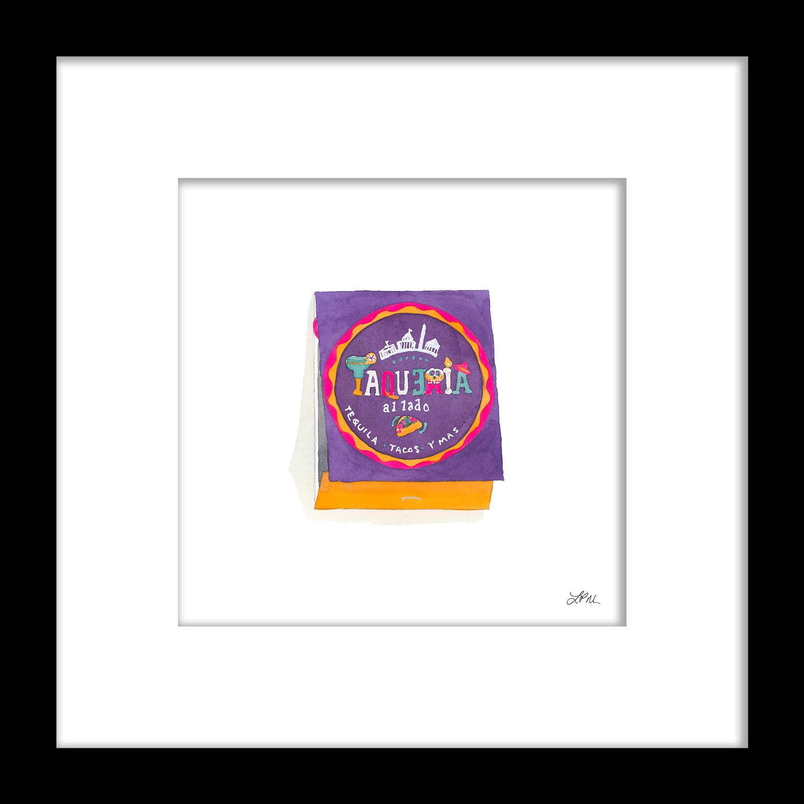 Taqueria al Lado restaurant matchbook art print