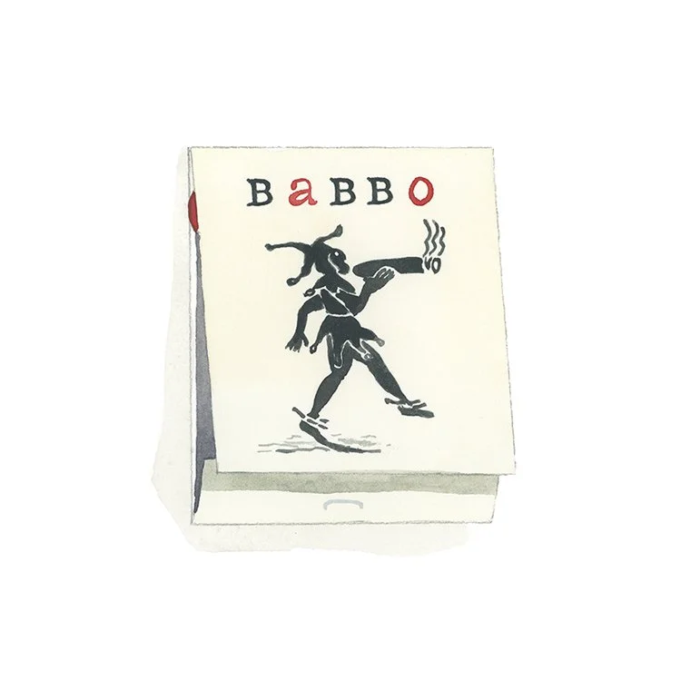 Babbo restaurant matchbook print