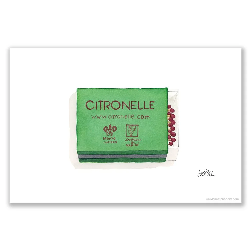 Citronelle DMV matchbook art print